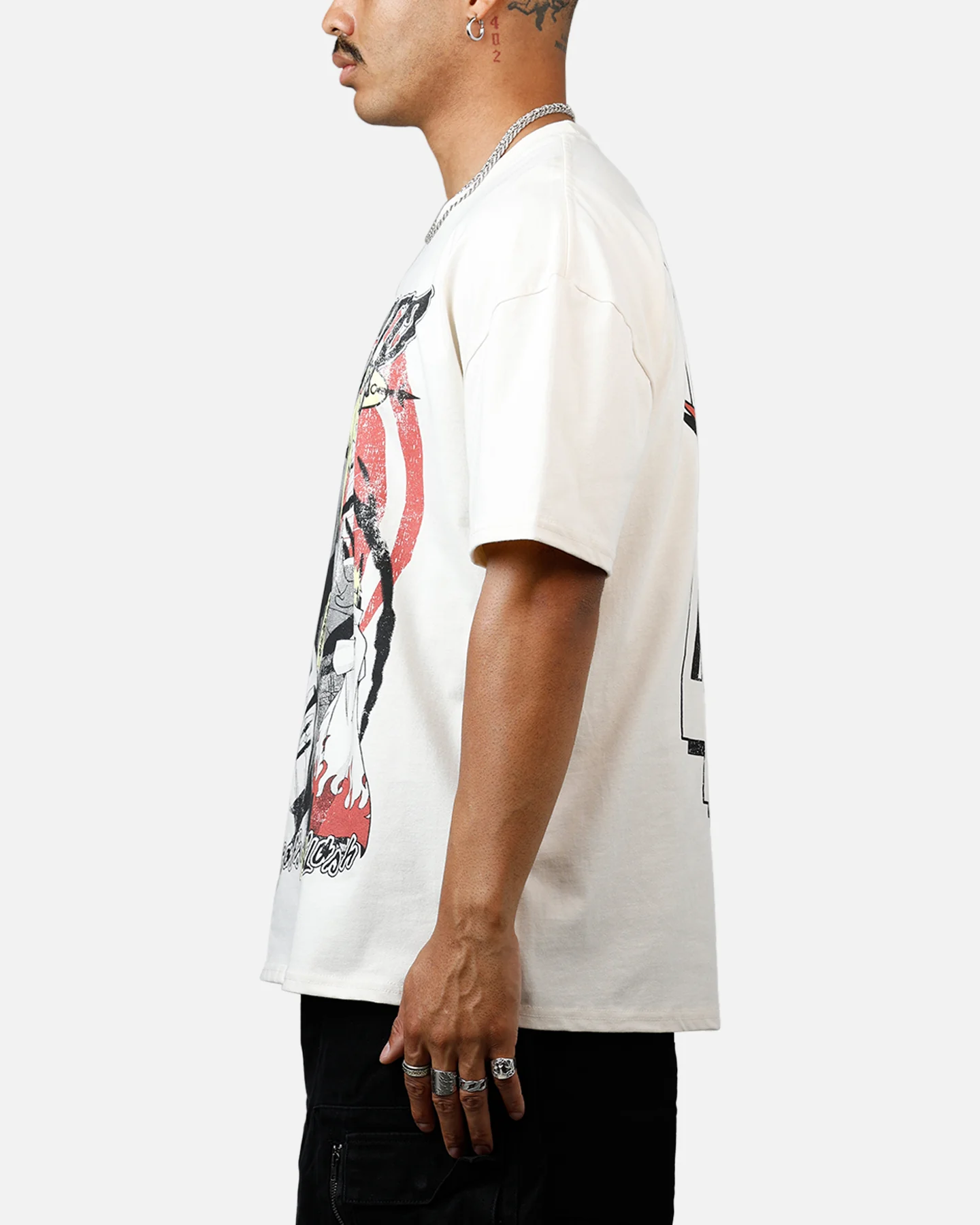 73Studio X Naruto Minato Namikaze Heavyweight T-Shirt Off White - Image 5