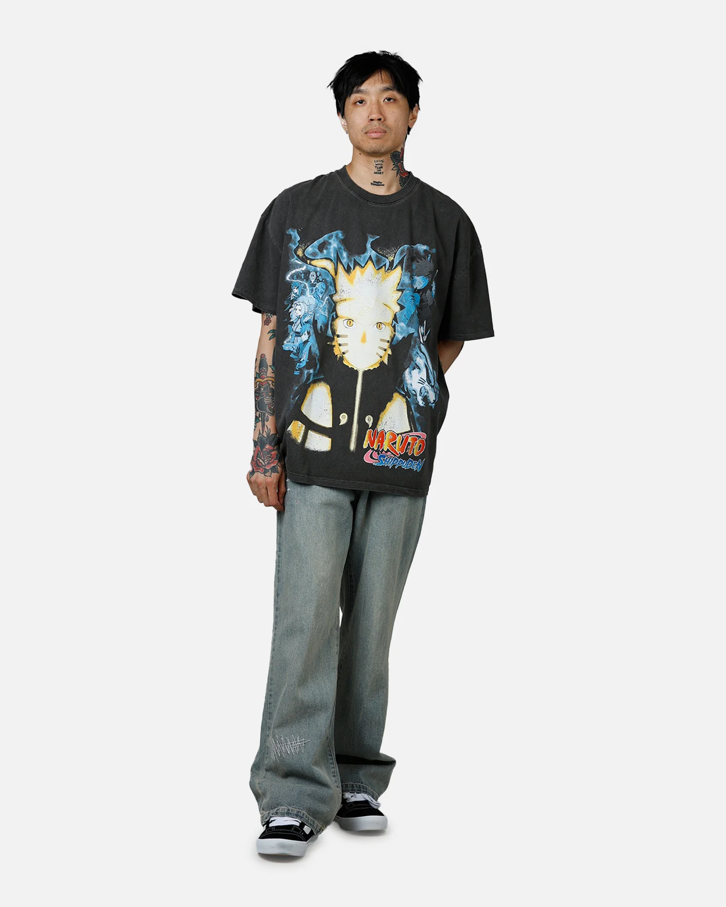 73Studio X Naruto Naruto Shippuden Heavyweight T-Shirt Black Wash - Image 3