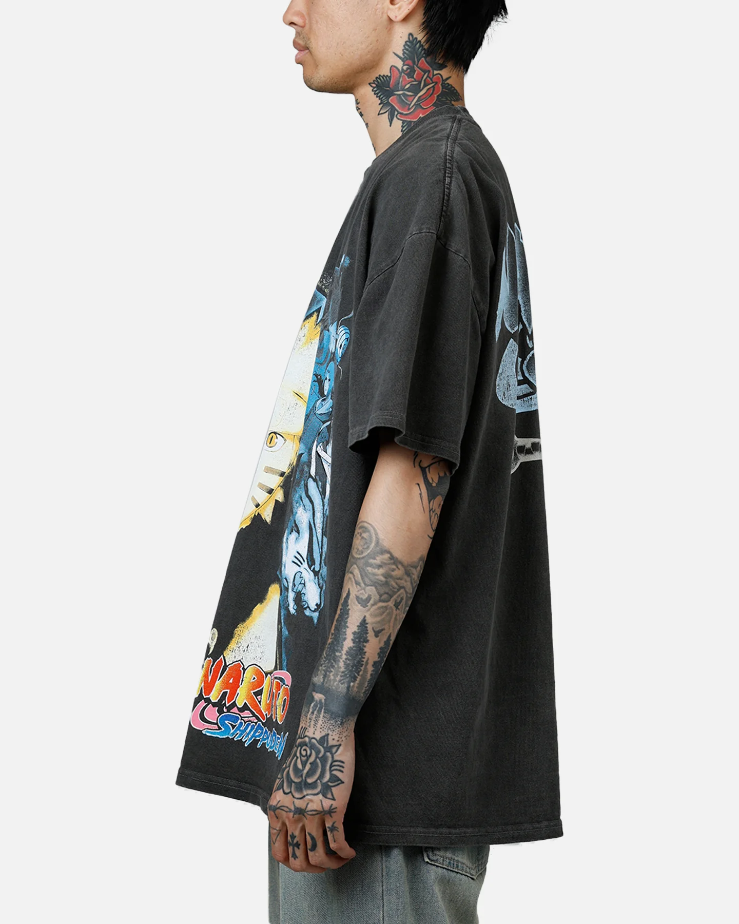 73Studio X Naruto Naruto Shippuden Heavyweight T-Shirt Black Wash - Image 5