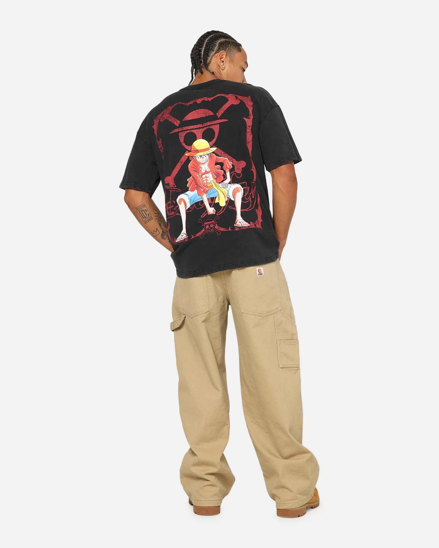 73Studio X One Piece Luffy Vintage T-Shirt Off Black - Image 4