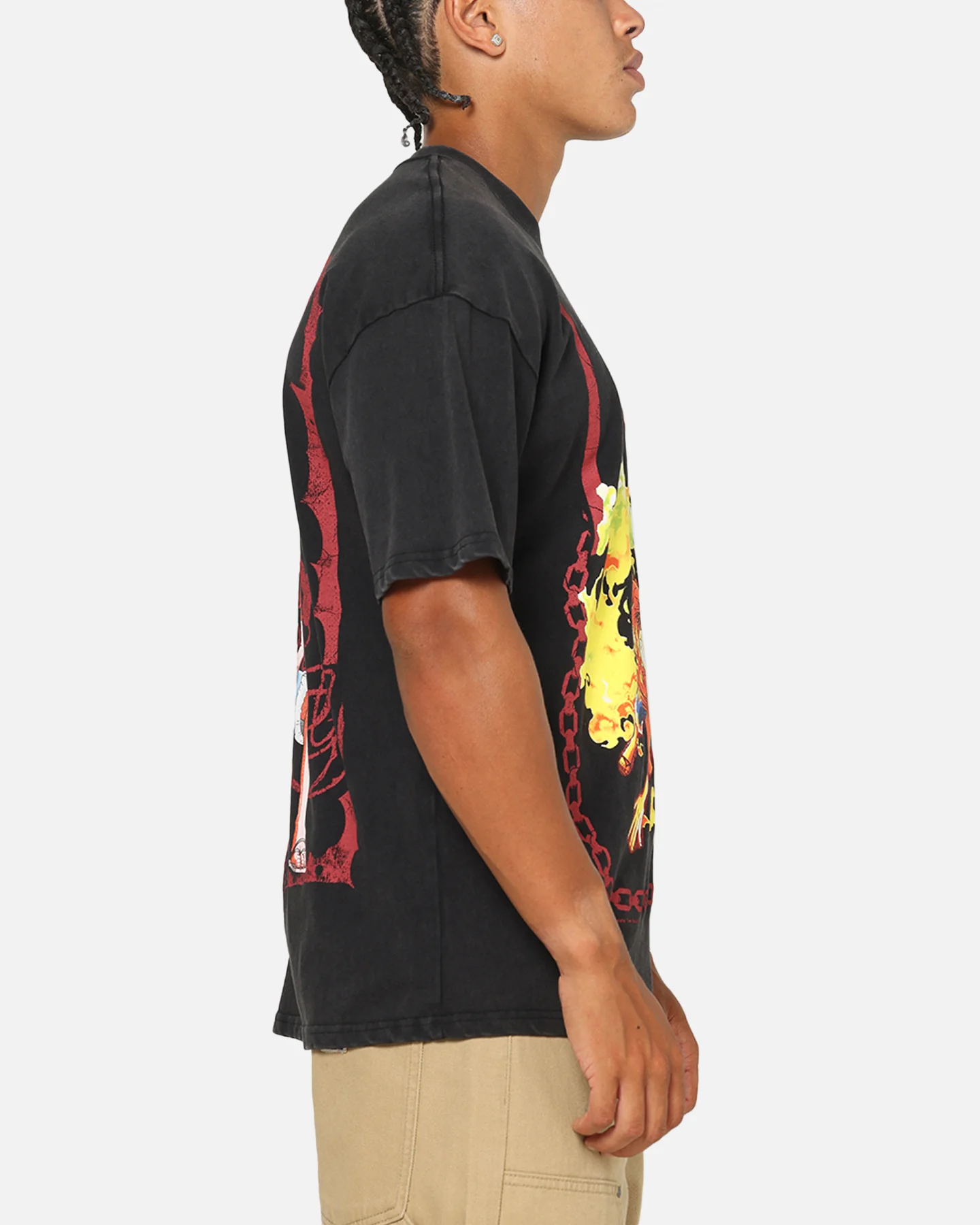 73Studio X One Piece Luffy Vintage T-Shirt Off Black - Image 5