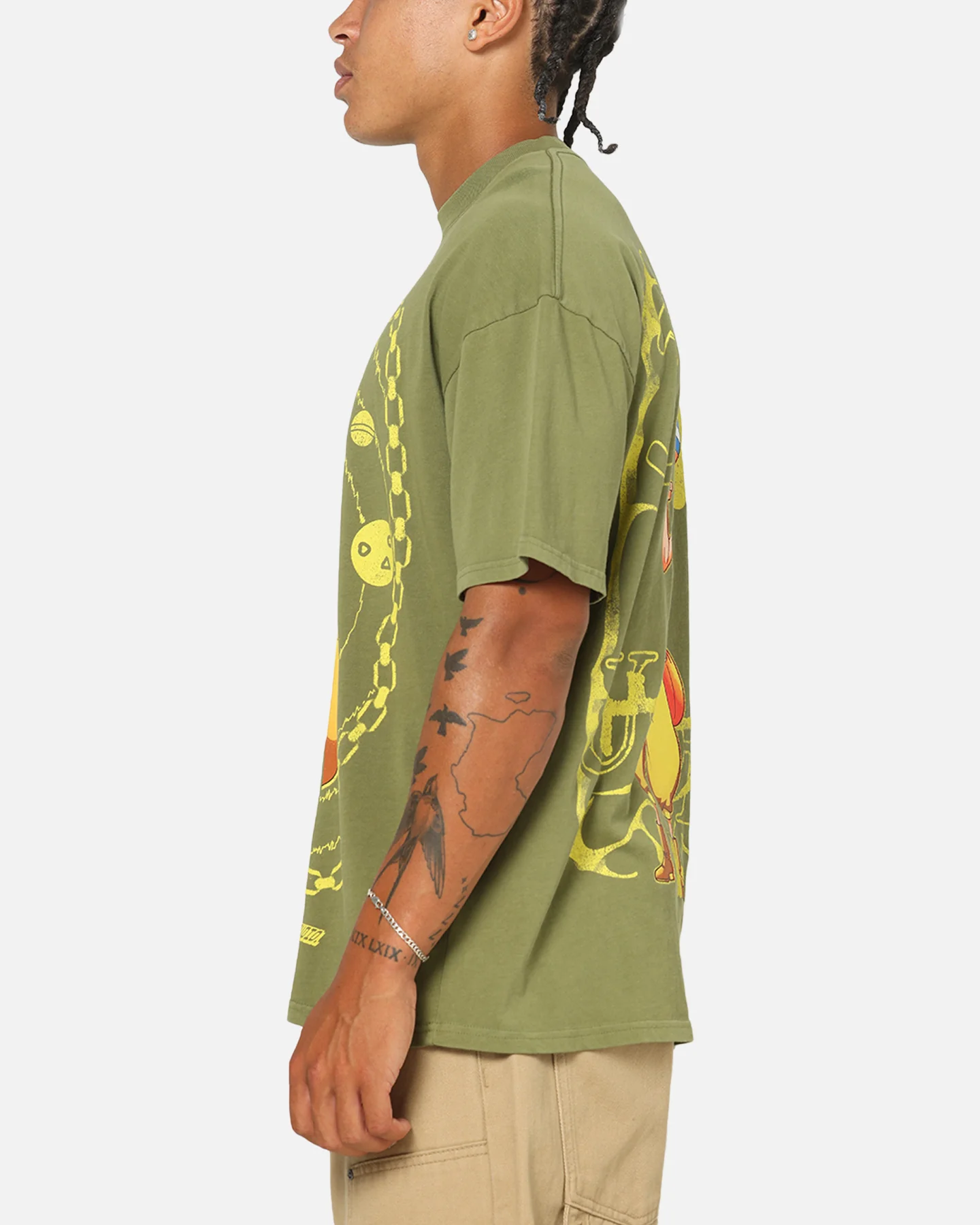 73Studio X One Piece Usopp Vintage T-Shirt Washed Olive - Image 6