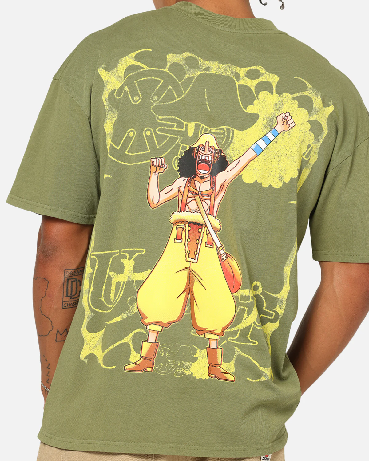 73Studio X One Piece Usopp Vintage T-Shirt Washed Olive - Image 8