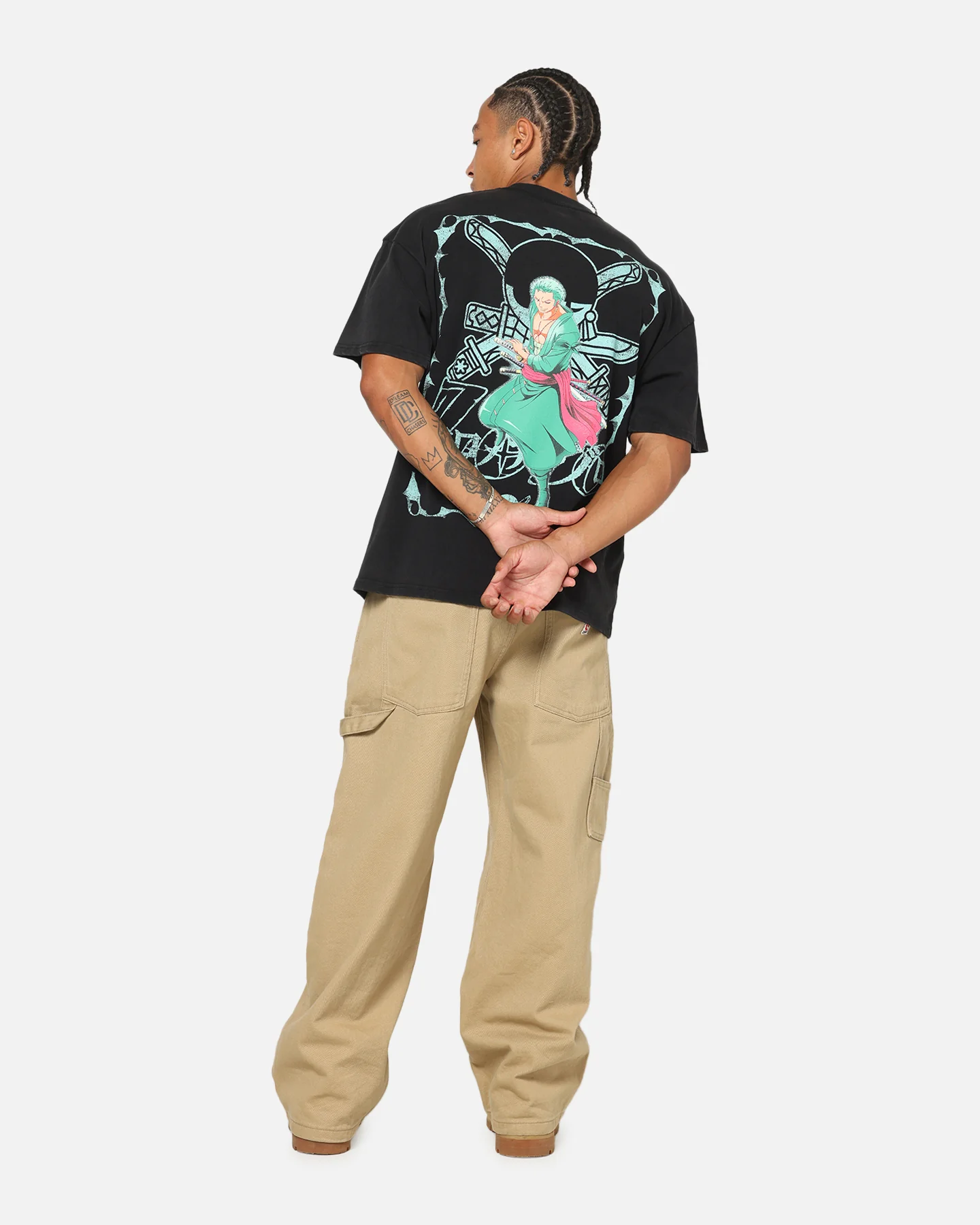 73Studio X One Piece Zoro Vintage T-Shirt Off Black - Image 4