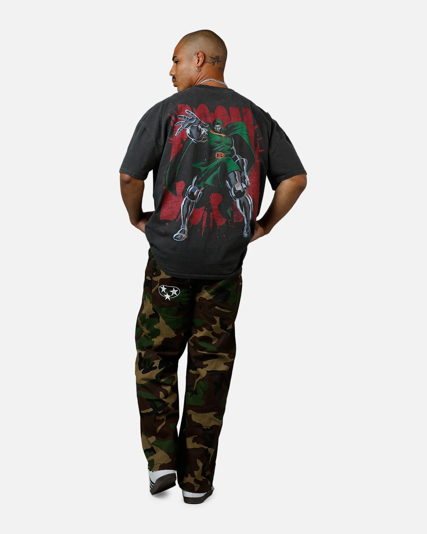 73Studio Marvel Doctor Doom Heavyweight T-Shirt Black Wash - Image 6