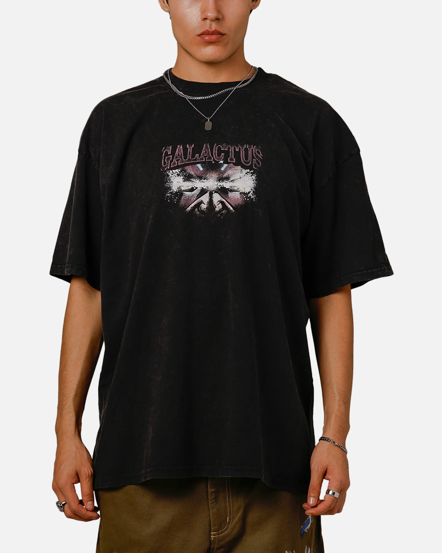 73Studio Marvel Galactus Vintage T-Shirt Black Acidwash - Image 2
