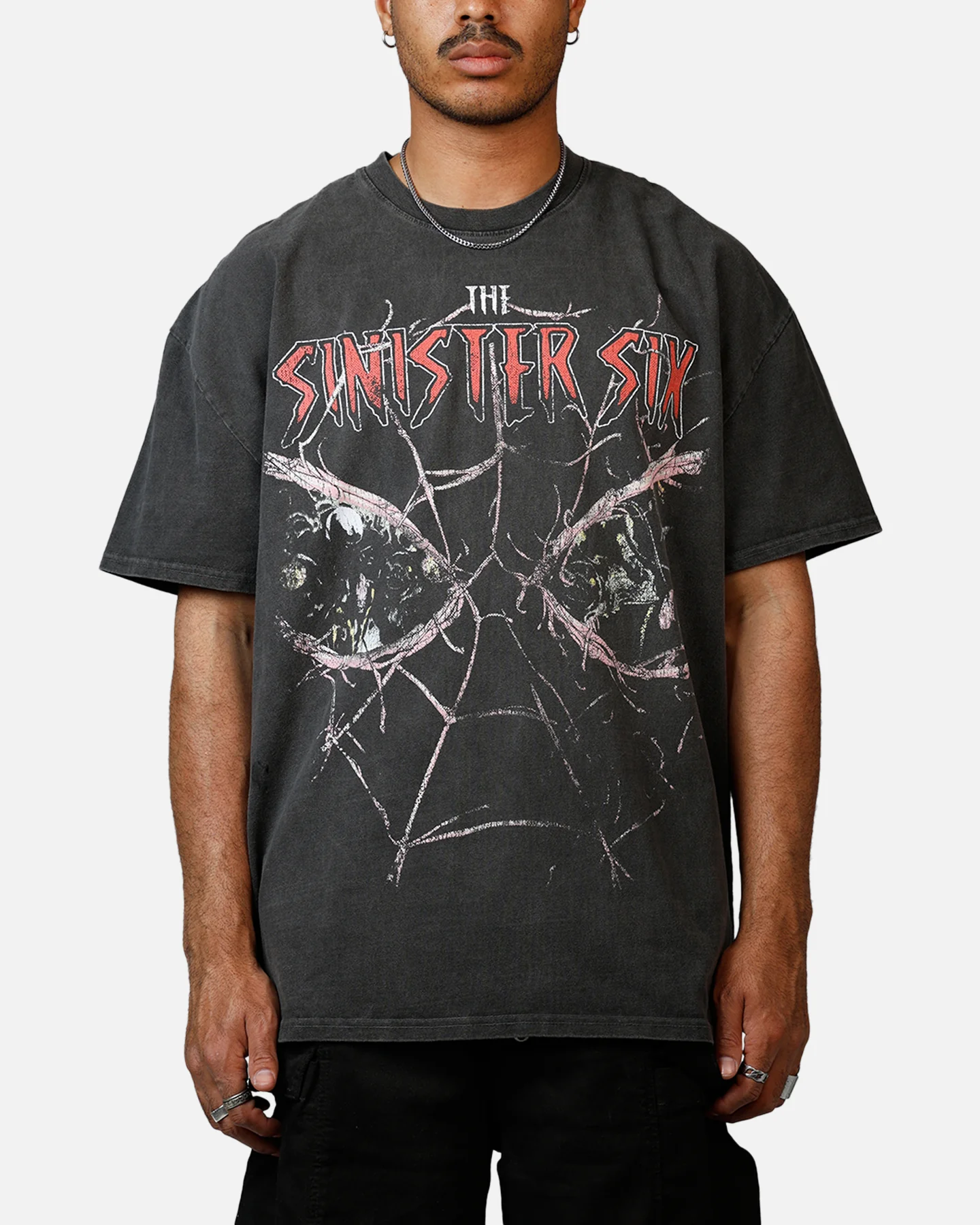 73Studio Marvel Sinister Six Through The Eyes Heavyweight T-Shirt Black Wash