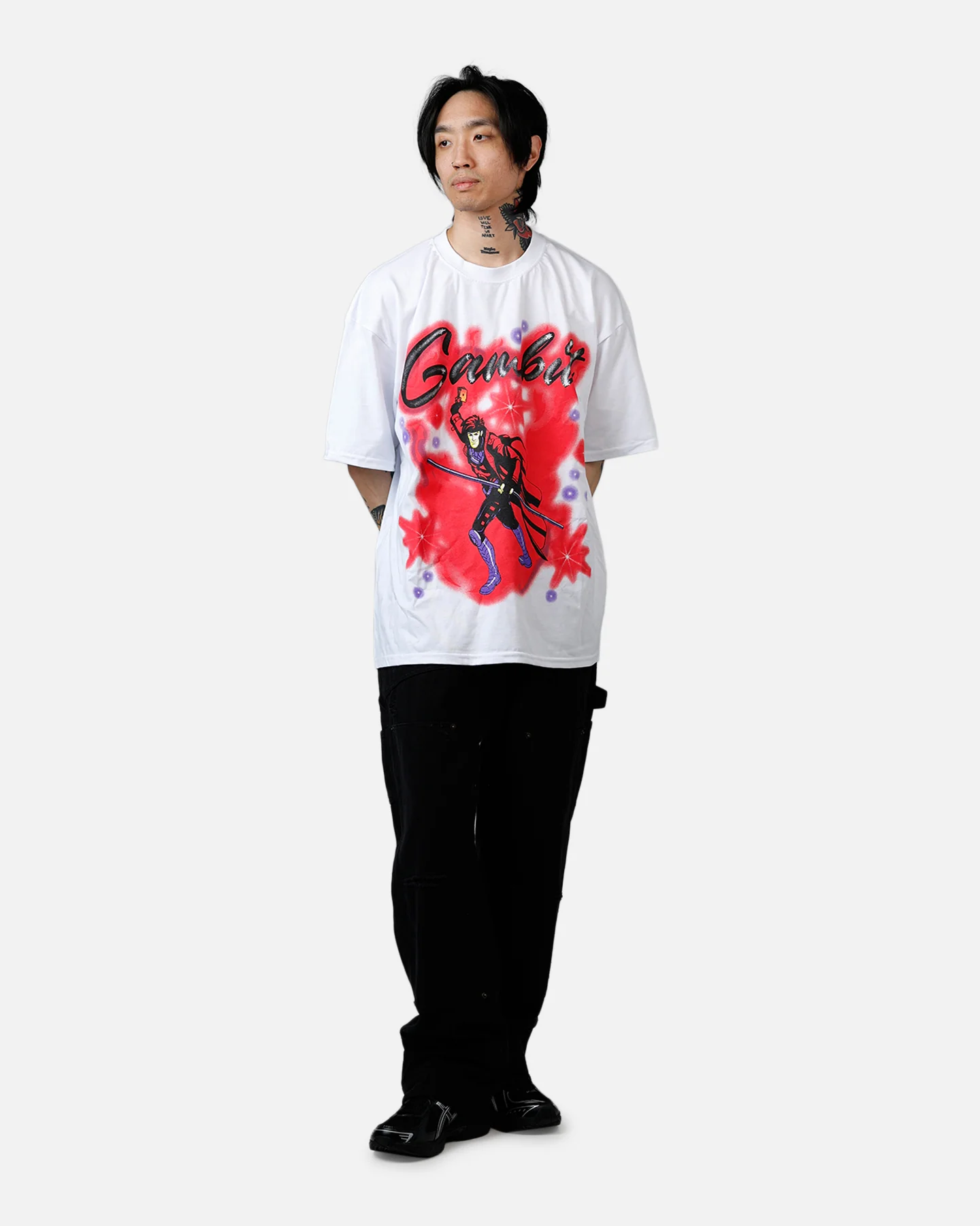 73Studio Marvel X-Men Gambit Airbrush T-Shirt White - Image 3