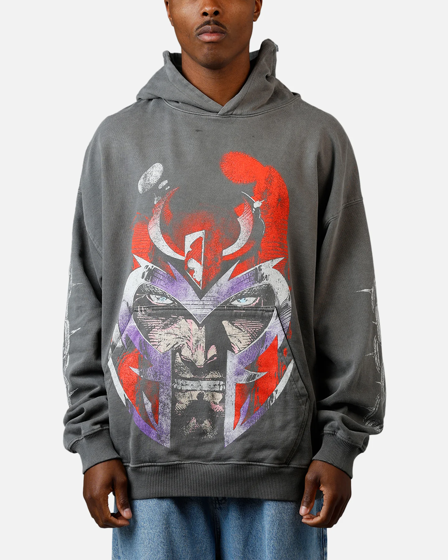 73Studio Marvel X-Men Magneto Premium Hoodie Black Wash - Image 2