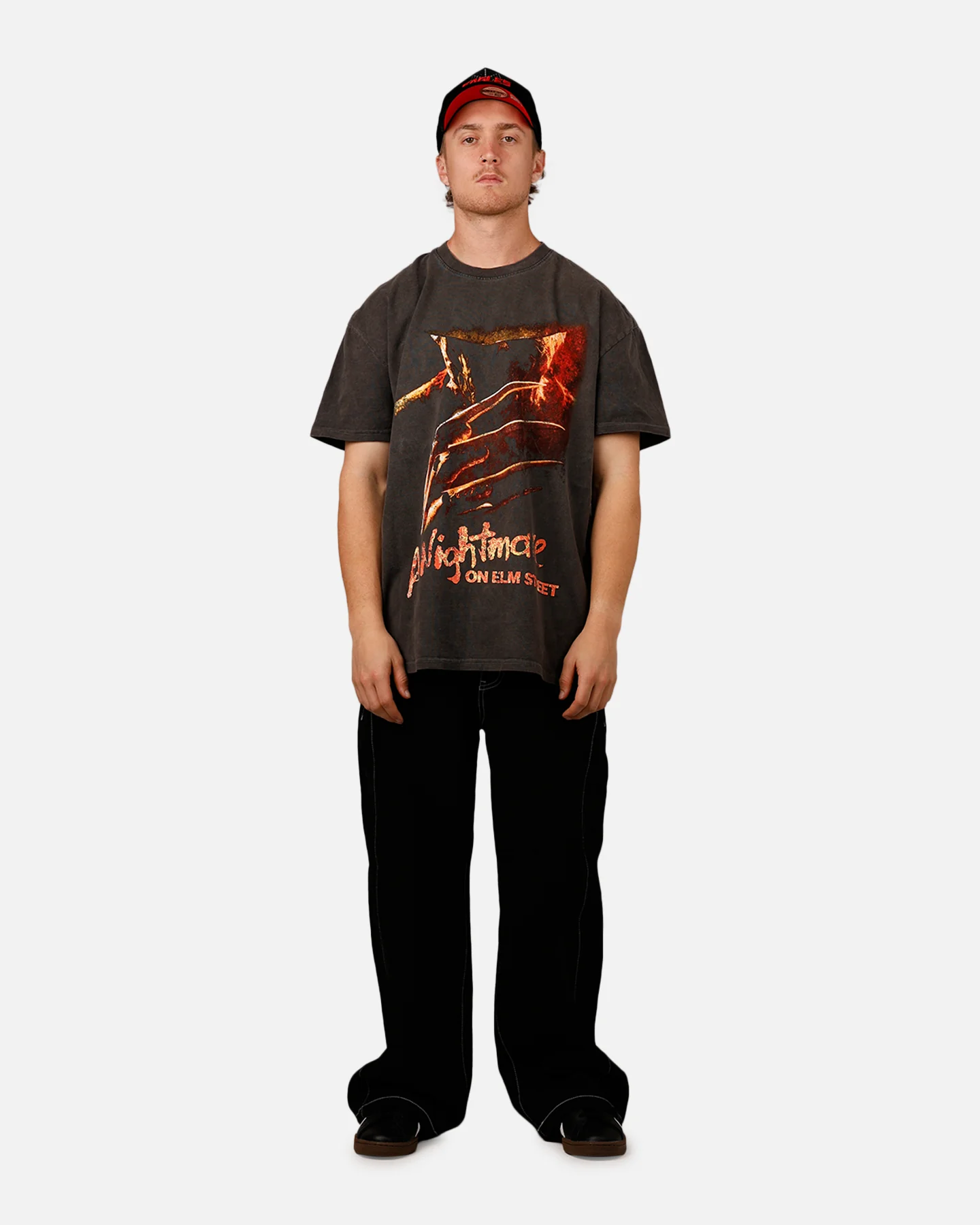73Studio X A Nightmare on Elm Street 'Horror Classics' Claw Heavyweight T-Shirt Black Wash - Image 3