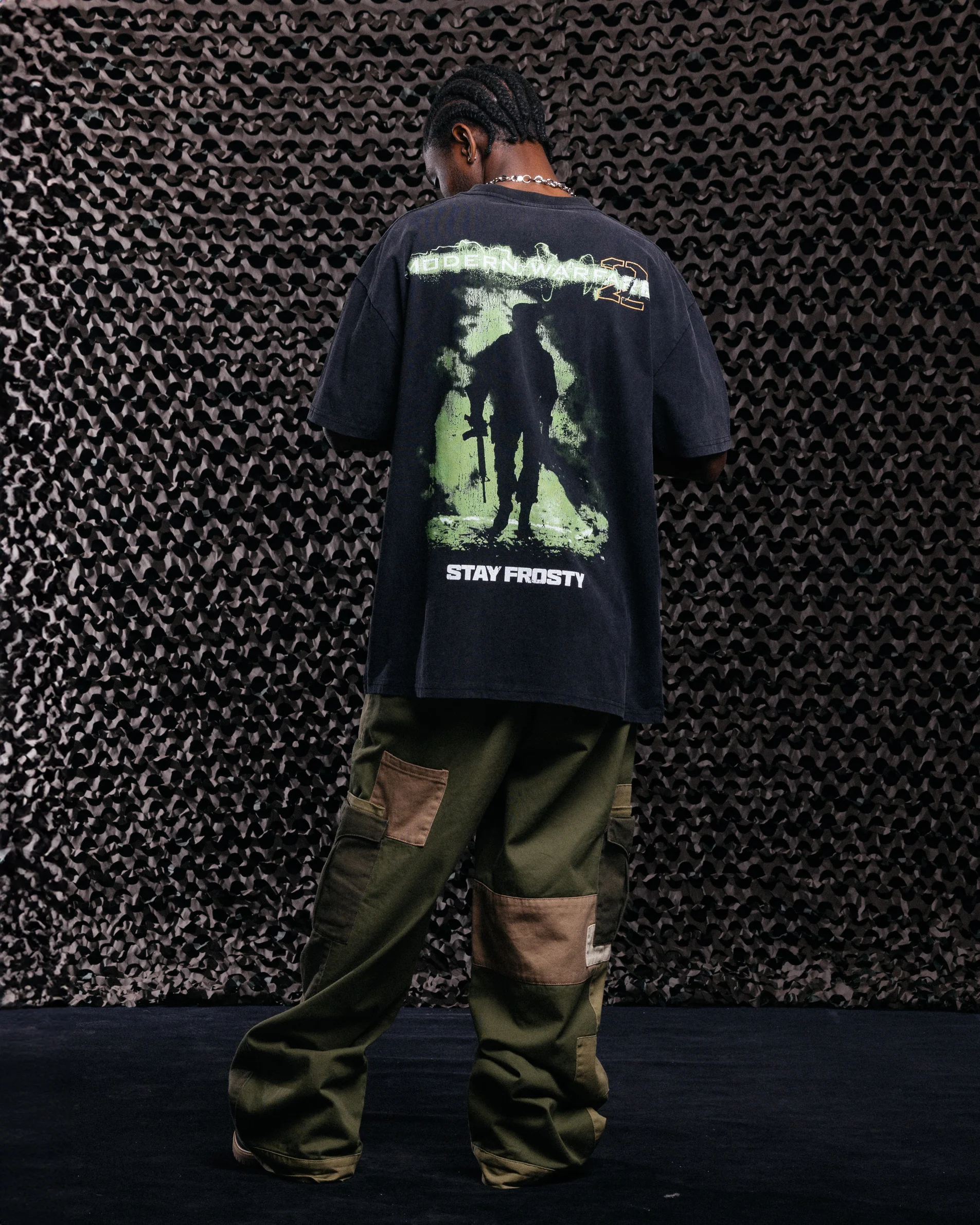 73Studio X Call Of Duty Modern Warfare 2 Vintage T-Shirt Black Acidwash - Image 4