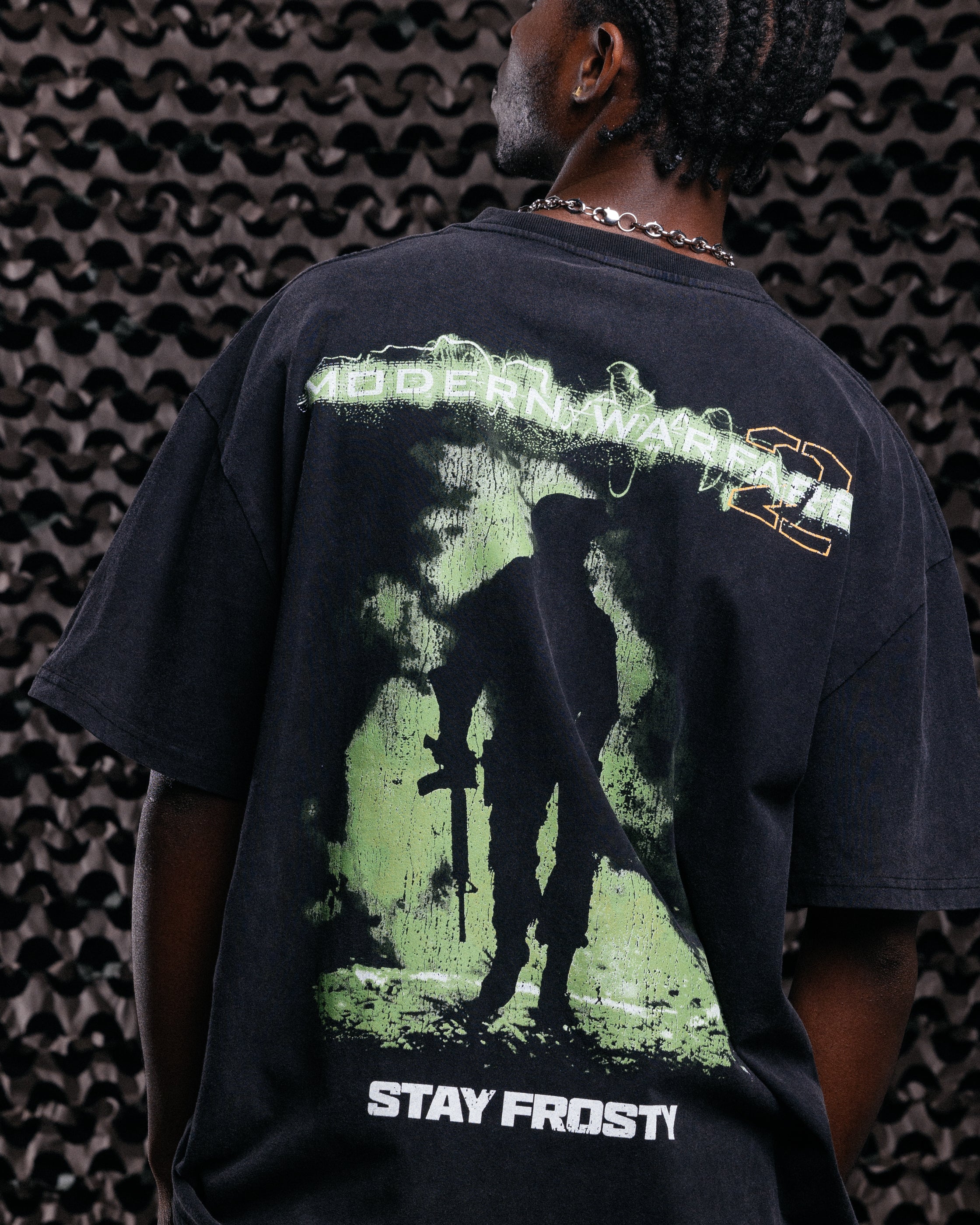 73Studio X Call Of Duty Modern Warfare 2 Vintage T-Shirt Black Acidwash - Image 7