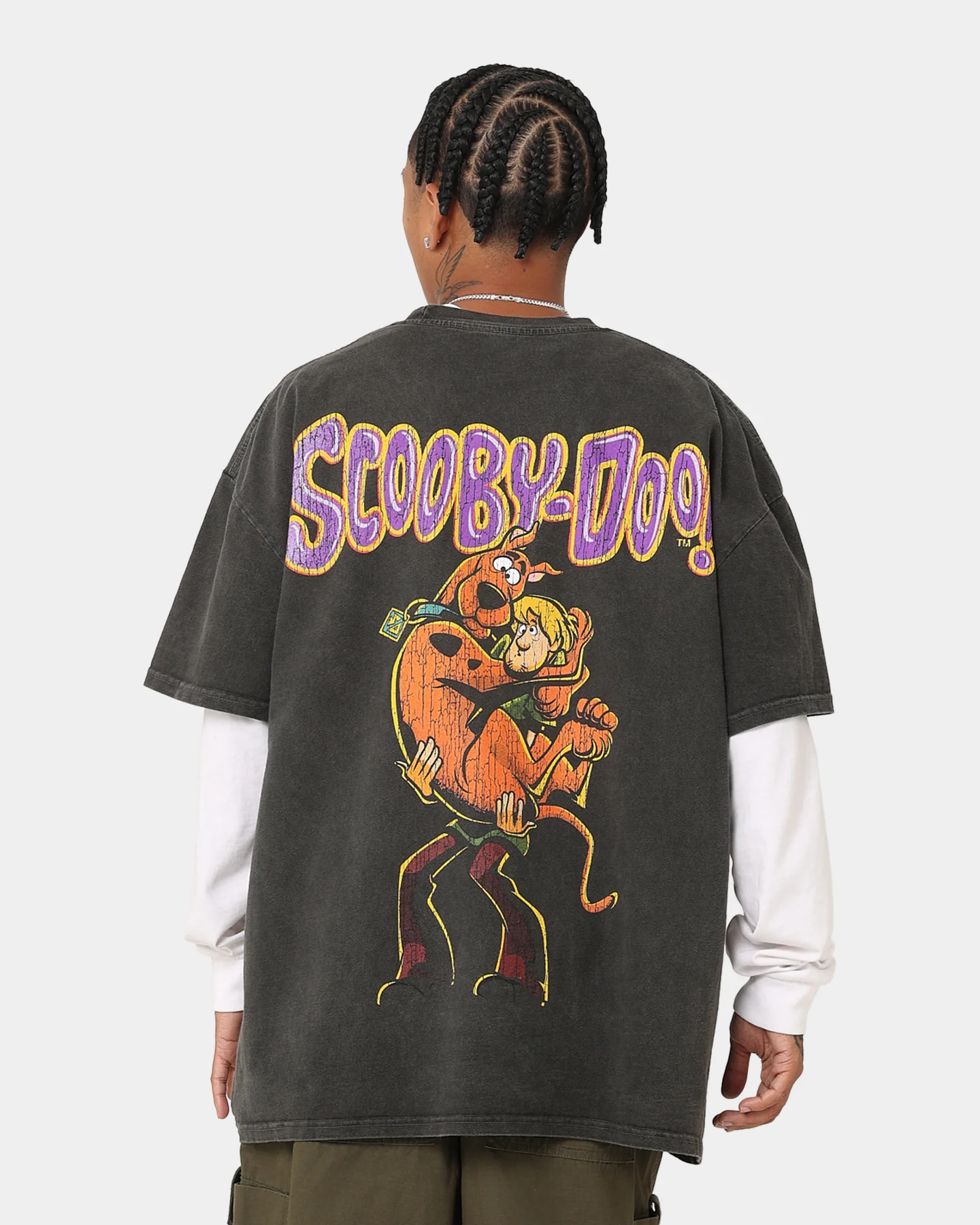73Studio X Cartoon Network Green Ghost Heavyweight Vintage T-Shirt Black Wash - Image 4