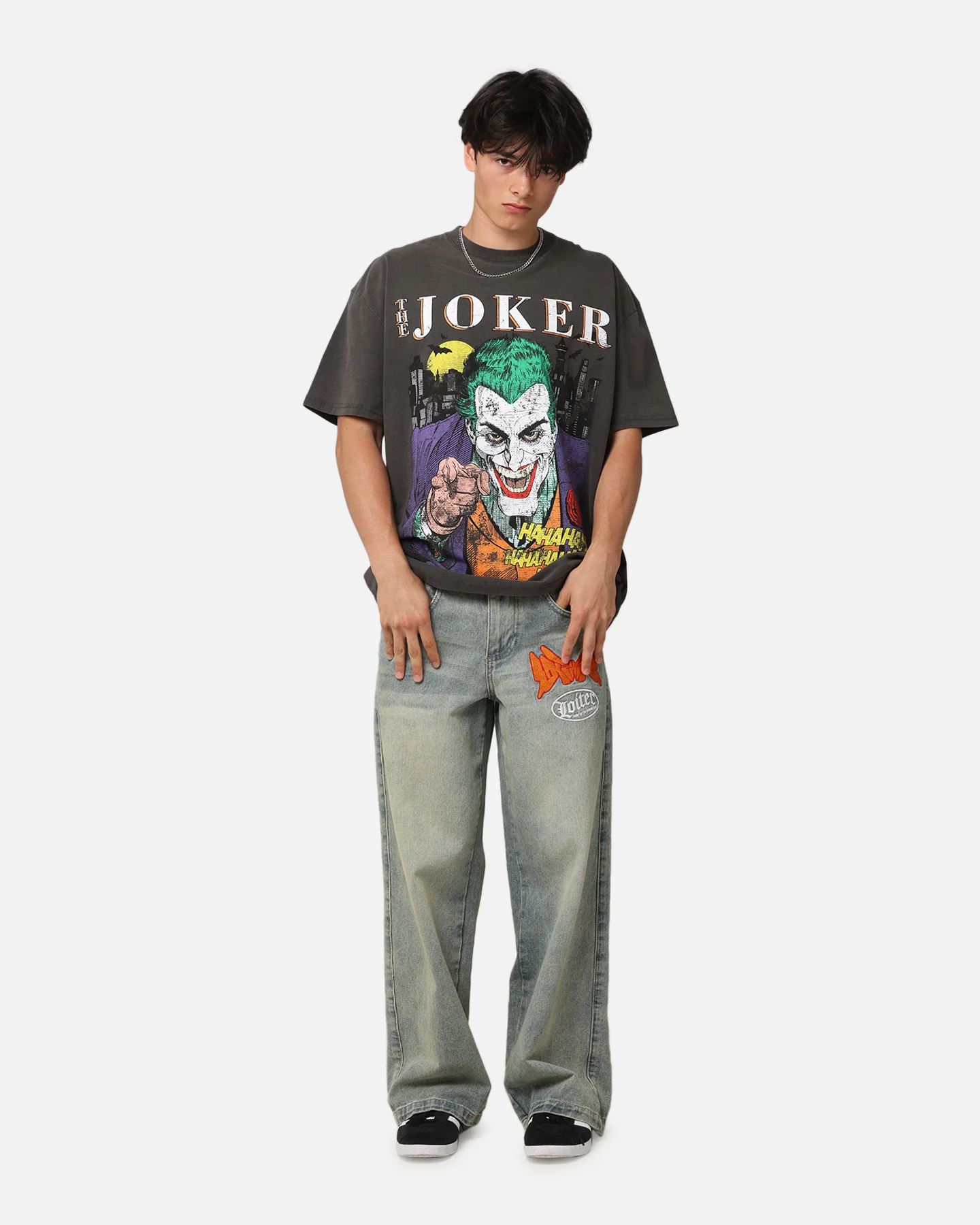 73Studio X DC Batman The Joker Vote For Me Heavyweight T-Shirt Black Wash - Image 3