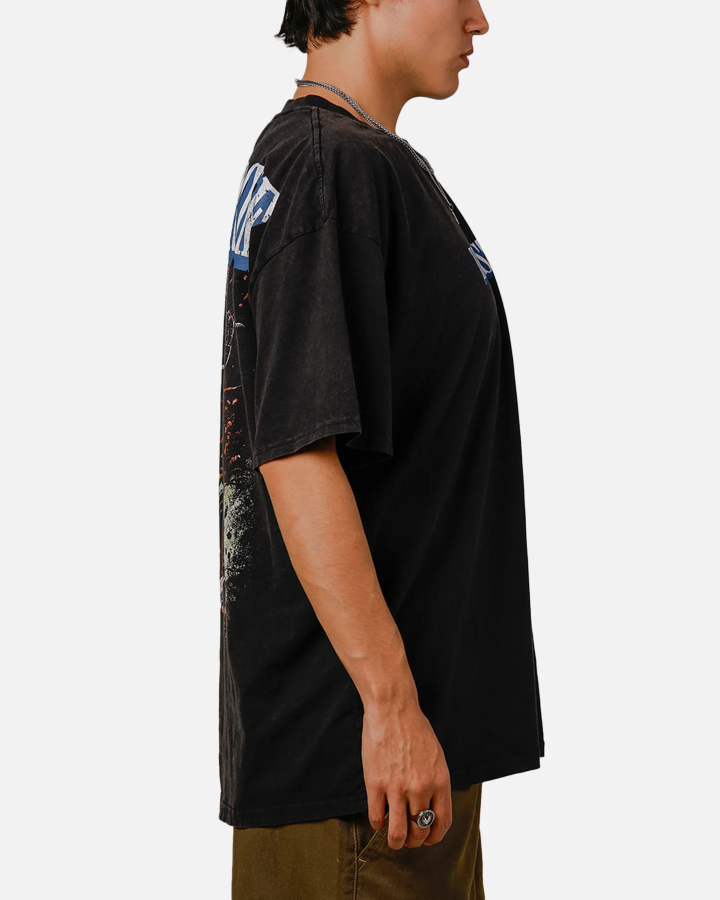 73Studio X DC Deathstroke Vintage T-Shirt Black Acidwash - Image 4