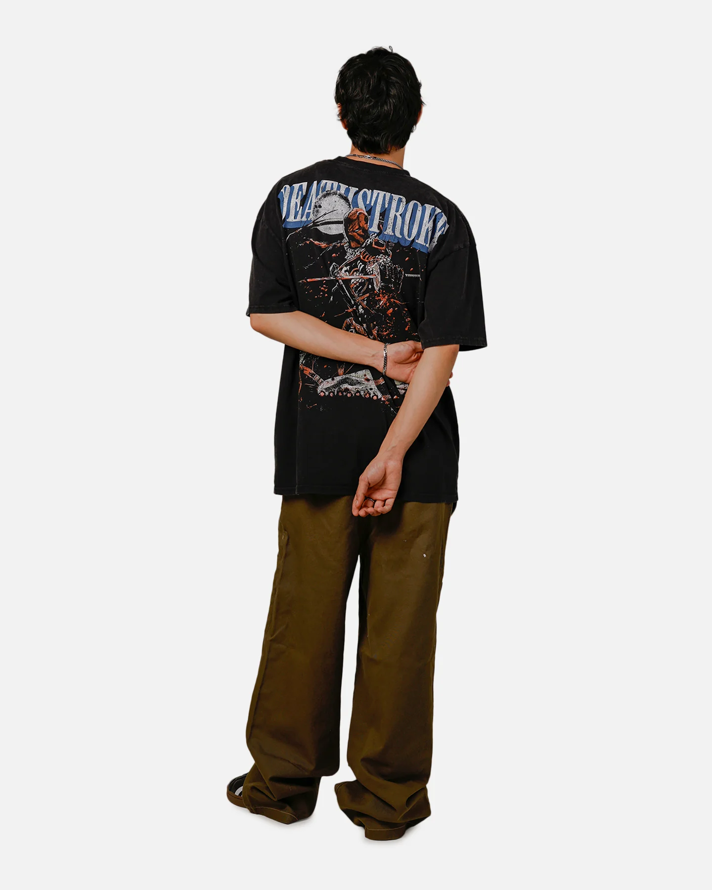 73Studio X DC Deathstroke Vintage T-Shirt Black Acidwash - Image 6