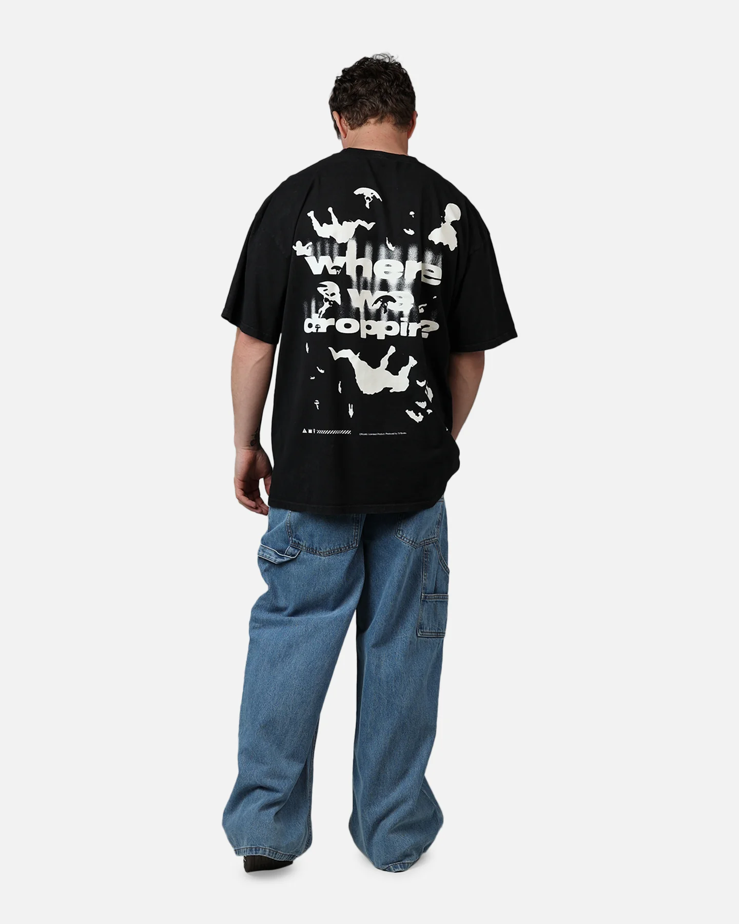 73Studio X Fortnite Where We Droppin T-Shirt Black Acidwash - Image 6