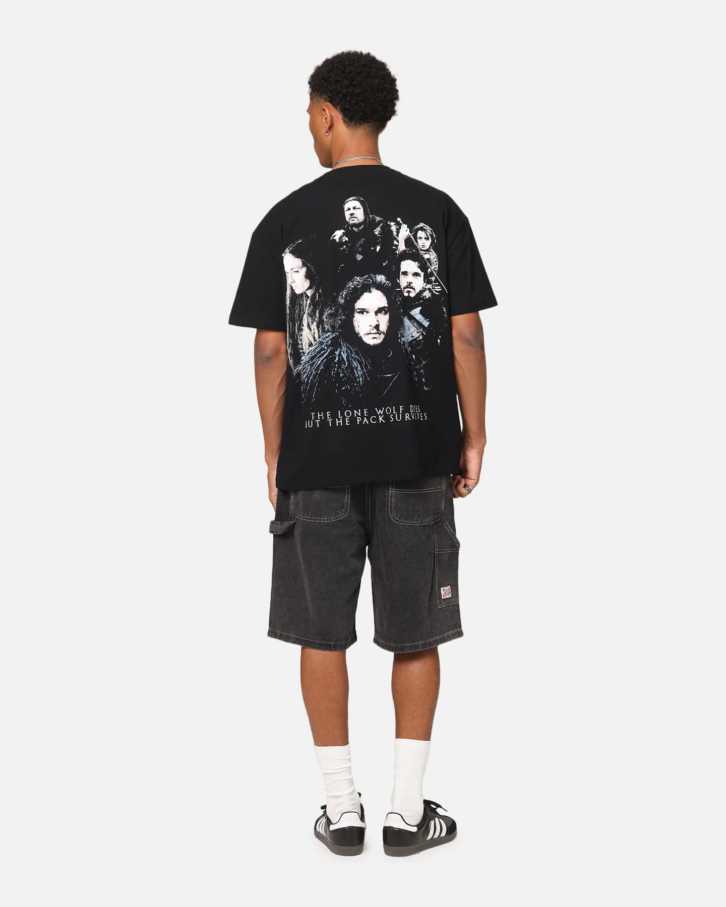 73Studio X Game Of Thrones Jon Snow Vintage T-Shirt Black Acidwash - Image 4