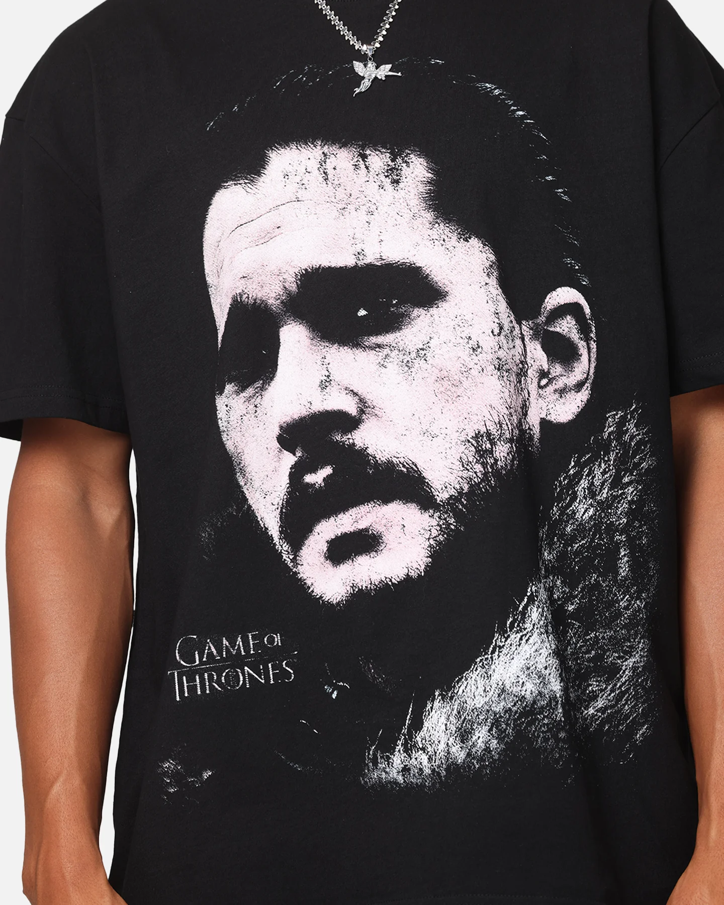 73Studio X Game Of Thrones Jon Snow Vintage T-Shirt Black Acidwash - Image 7