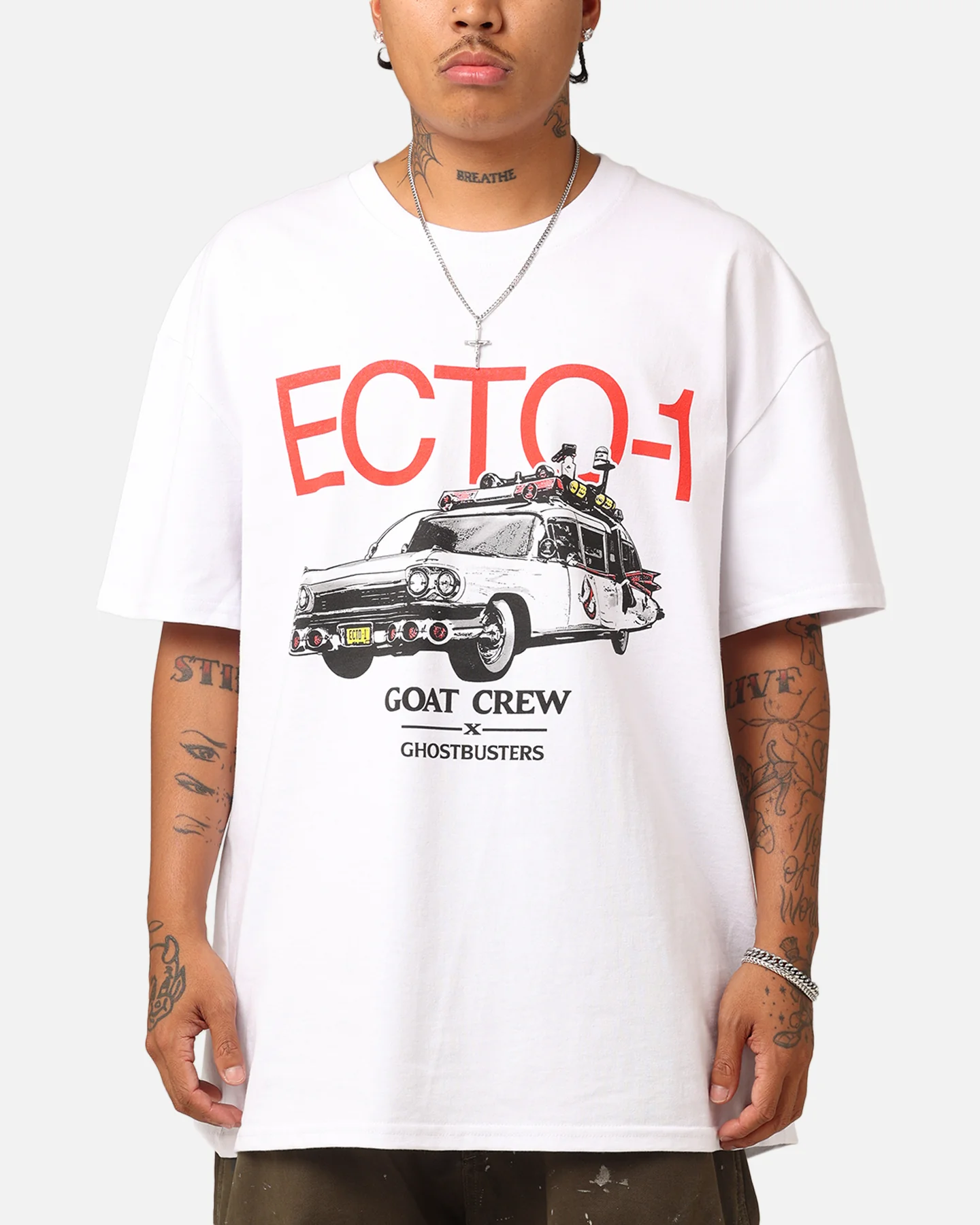 73Studio X Ghostbusters Ecto-1 Heavyweight T-Shirt White