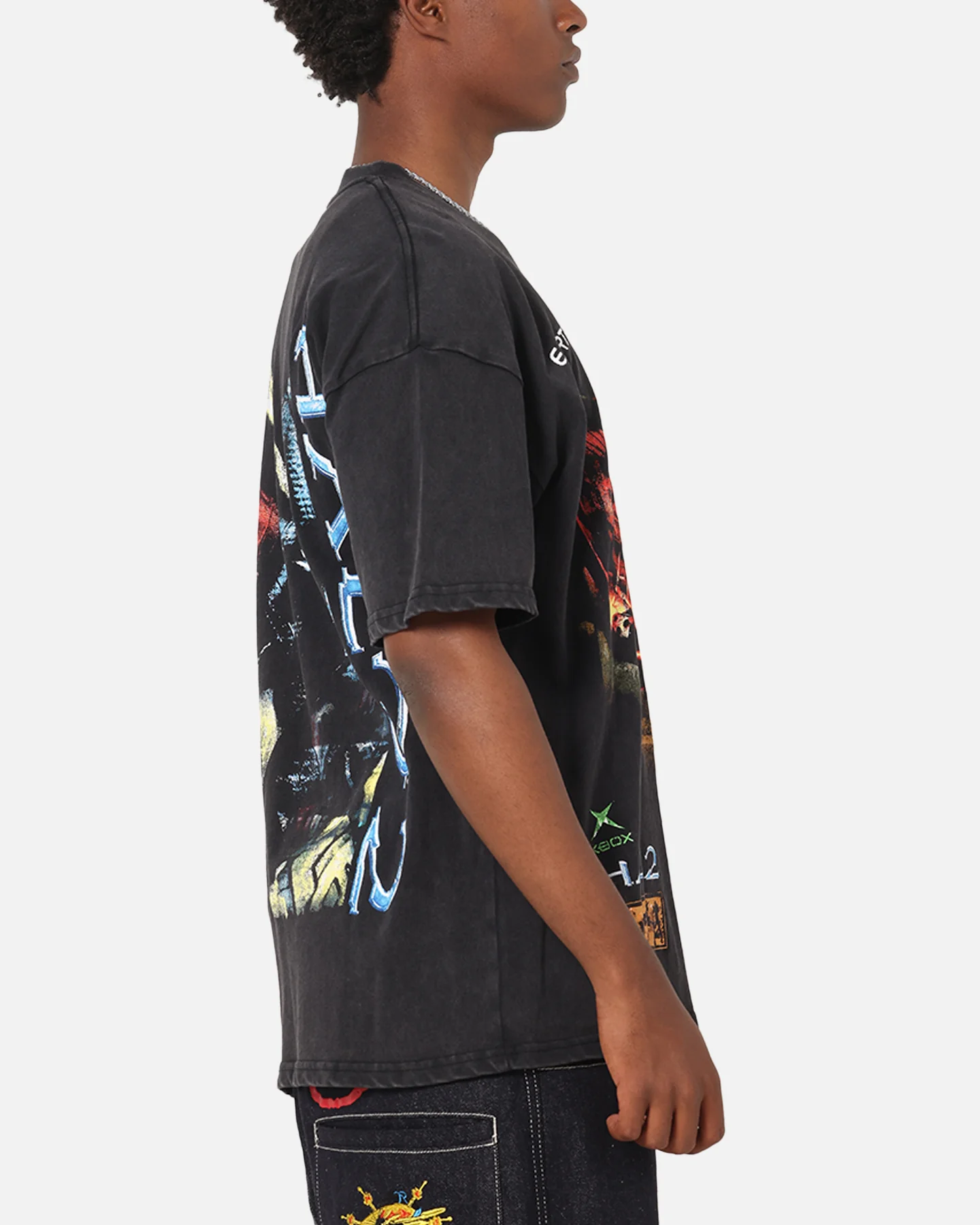 73Studio X Halo Halo 2 Masterchief Vintage T-Shirt Off Black - Image 5
