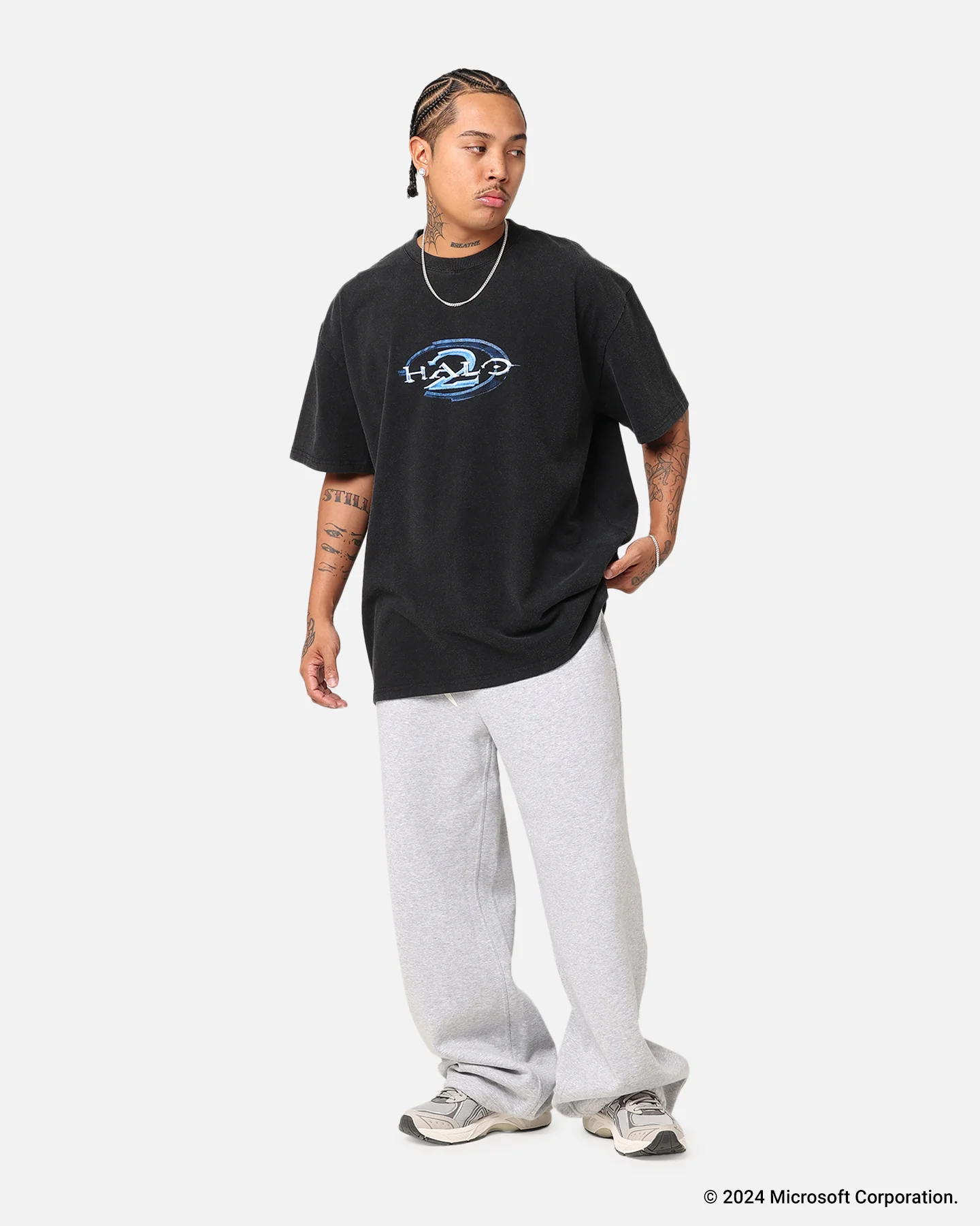 73Studio X Halo Halo 2 Vintage T-Shirt Black Acidwash - Image 3