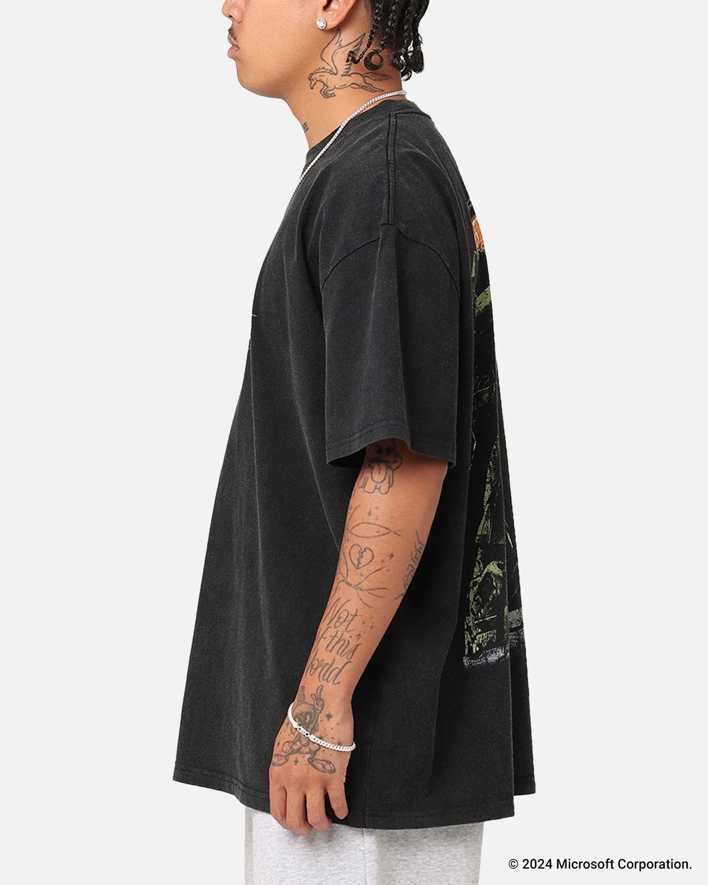 73Studio X Halo Halo 2 Vintage T-Shirt Black Acidwash - Image 6