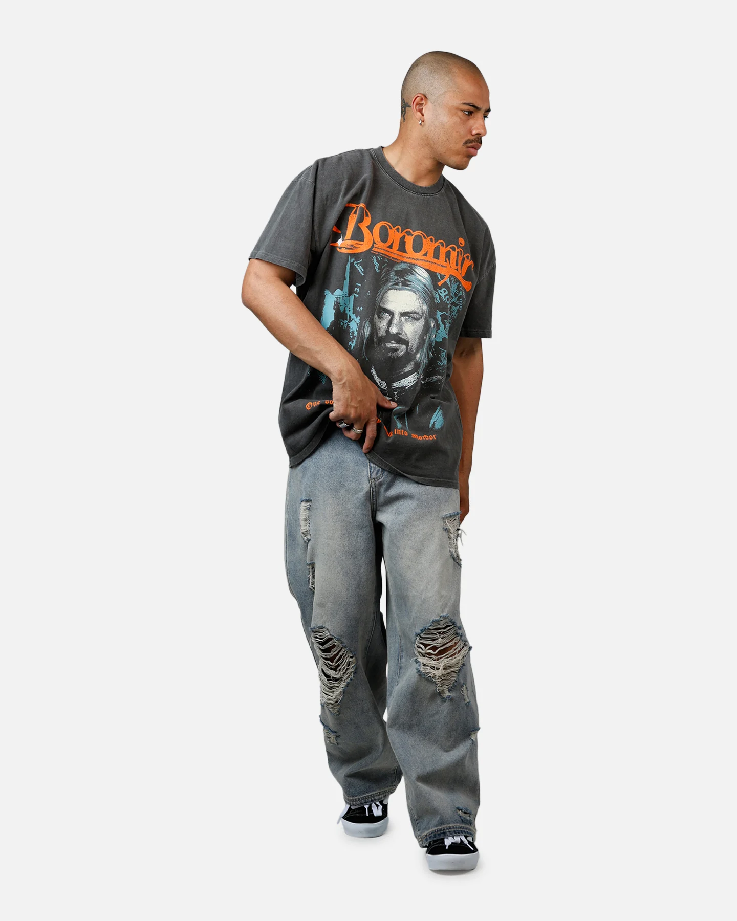 73Studio X Lord Of The Rings Boromir Heavyweight T-Shirt Black Wash - Image 3