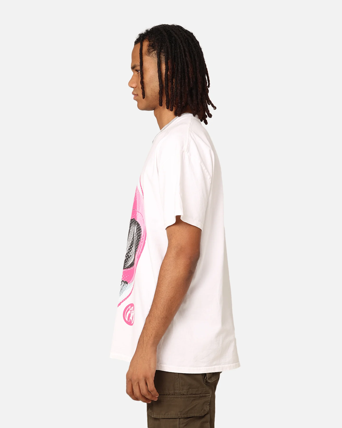 73Studio X Power Rangers Pink Ranger Big Head Heavyweight T-Shirt White - Image 6