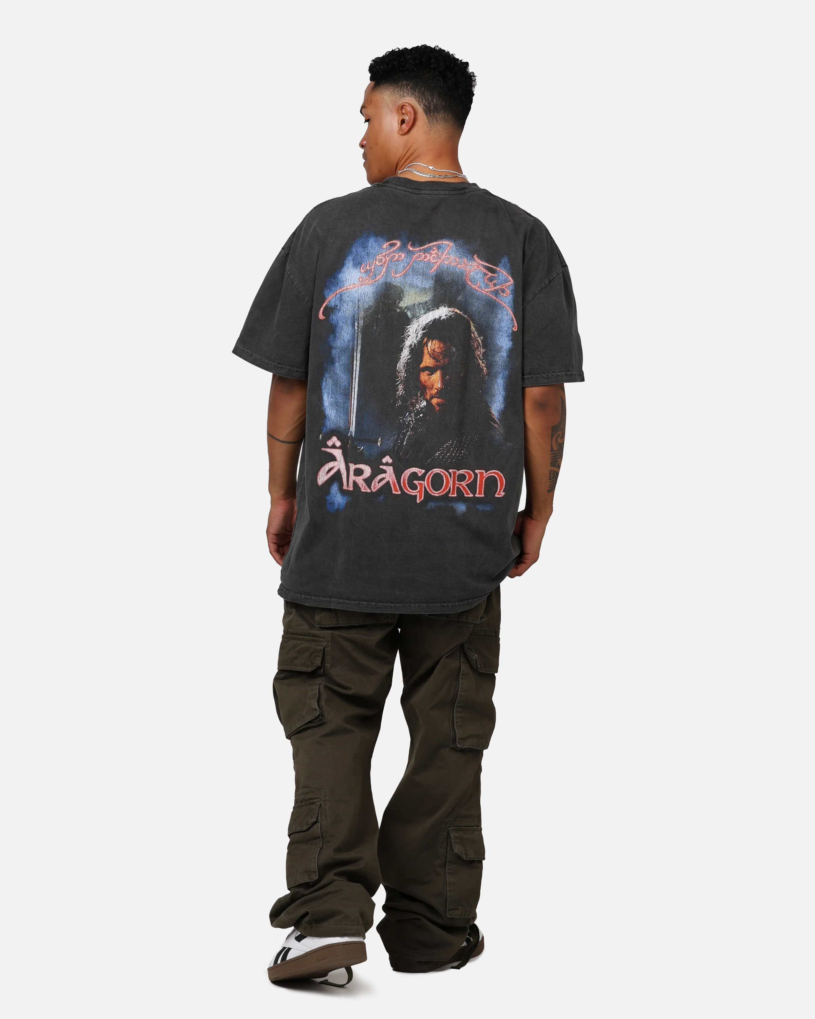 73Studio X The Lord Of The Rings Aragorn Heavyweight Vintage T-Shirt Black Wash - Image 6