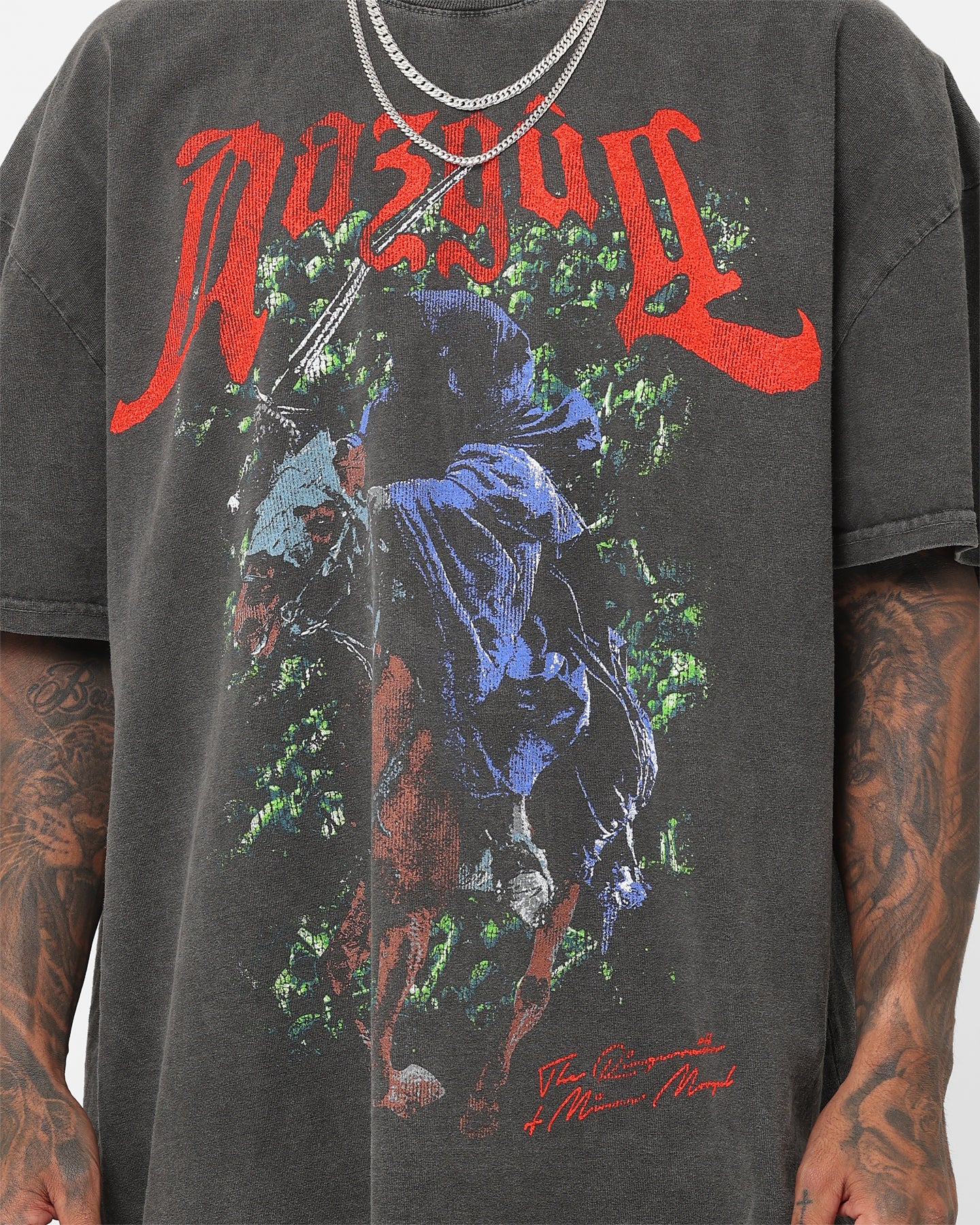 73Studio X The Lord Of The Rings Nazgul Heavyweight Vintage T-Shirt Black Wash - Image 4