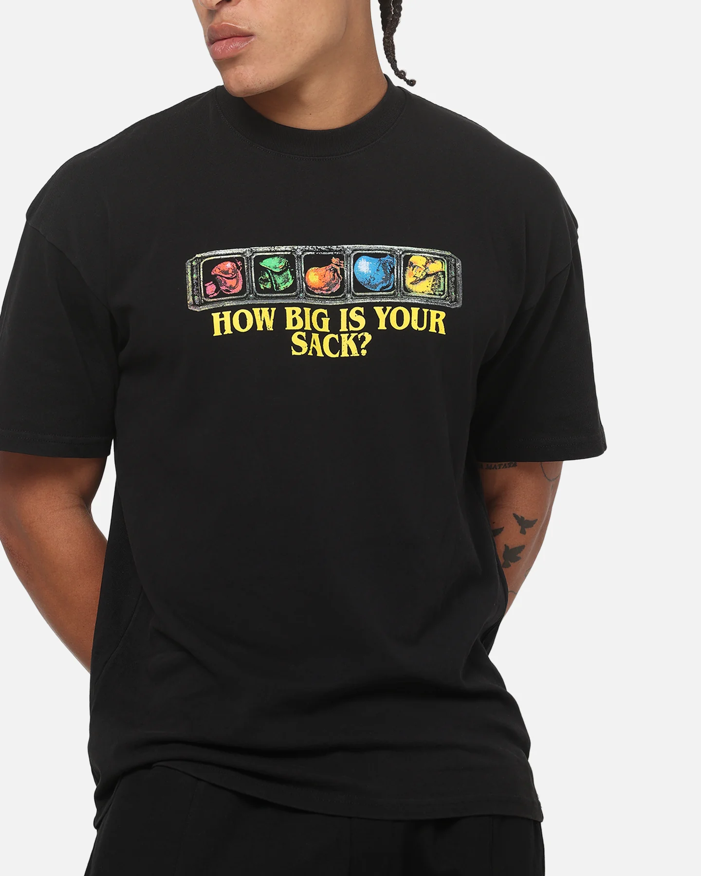 73Studio X Warcraft How Big Is Your Sack T-Shirt Black Acidwash - Image 8
