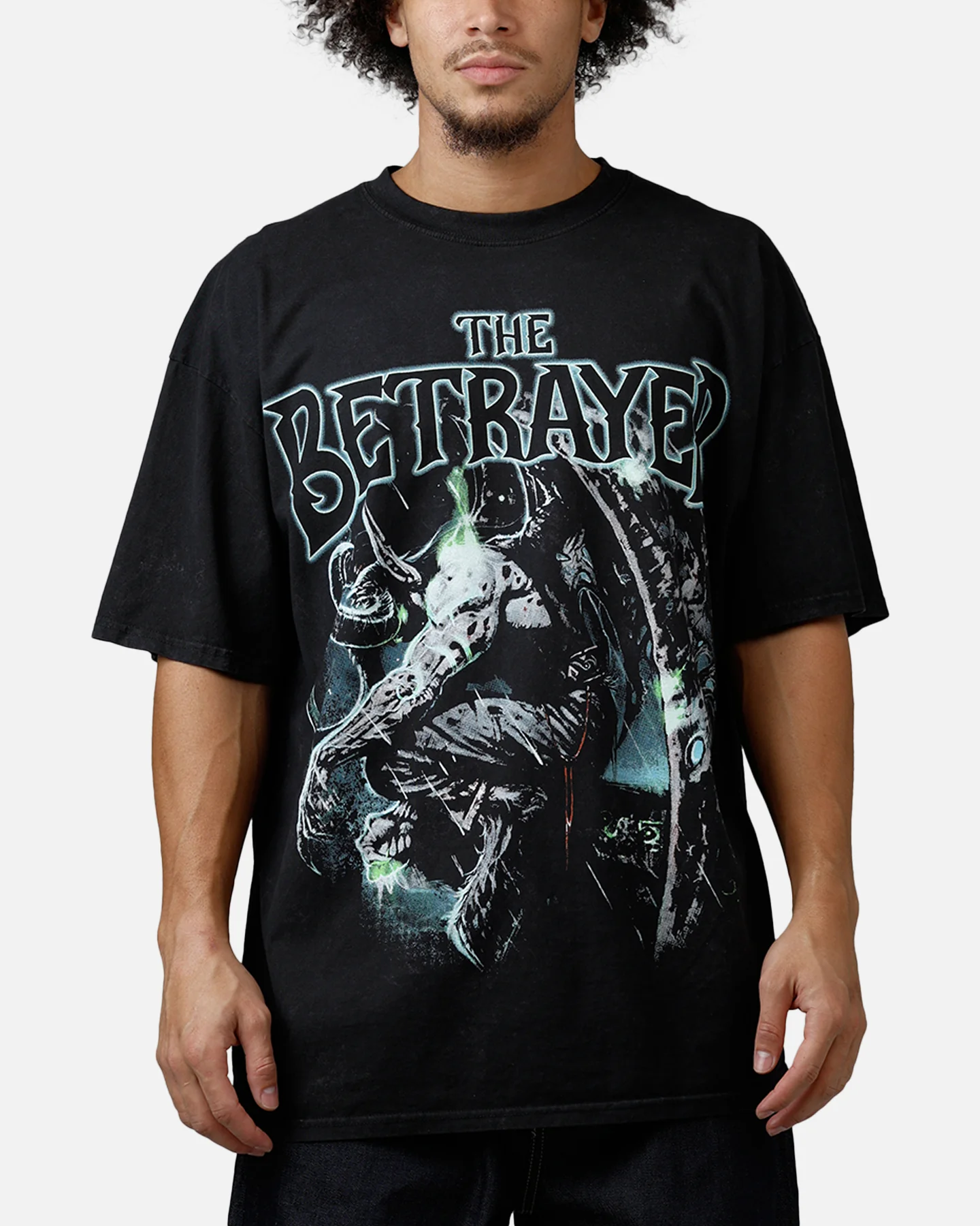 73Studio X Warcraft The Betrayer T-Shirt Black Acidwash