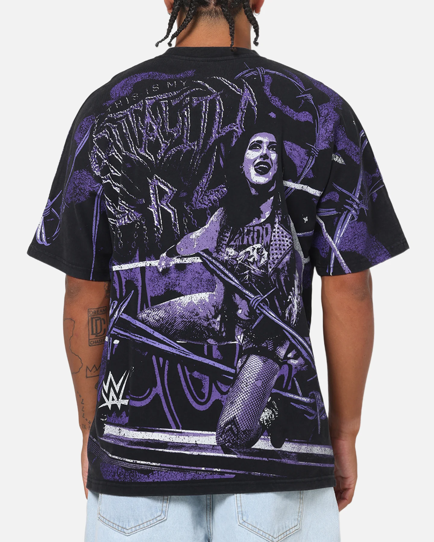 73Studio X WWE Rhea Ripley All Over Print T-Shirt Black Wash - Image 2