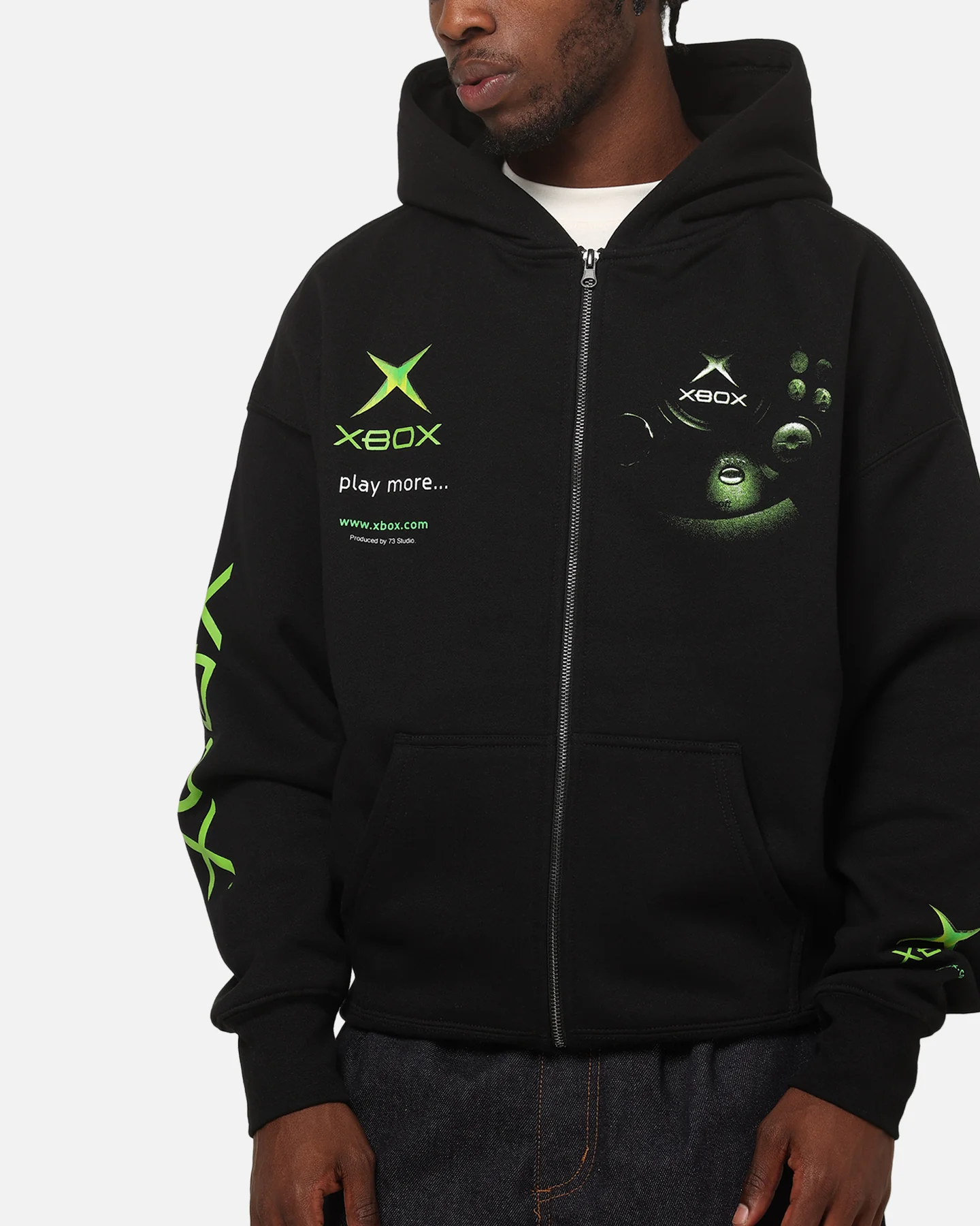 73Studio X Xbox 25th Anniversary 2001 Play More Zip Hoodie - Image 7