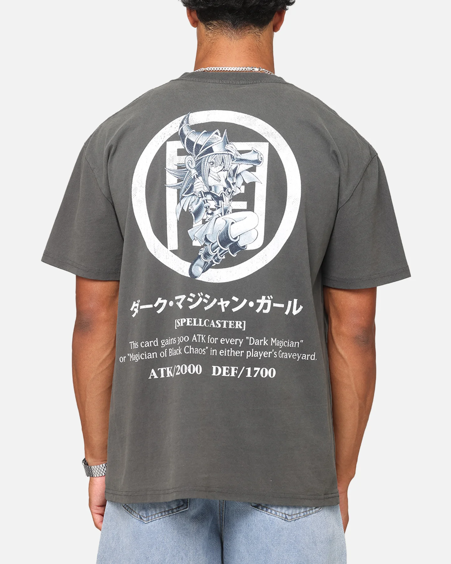 73Studio X Yu-Gi-Oh! Dark Magician Girl Card Heavyweight T-Shirt Black Wash - Image 2