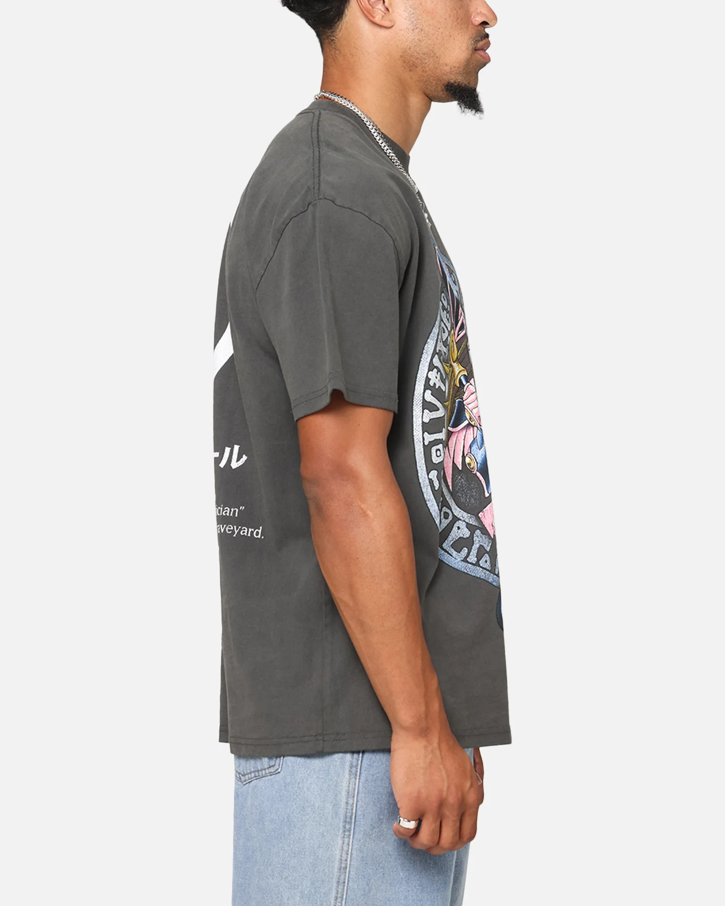 73Studio X Yu-Gi-Oh! Dark Magician Girl Card Heavyweight T-Shirt Black Wash - Image 5