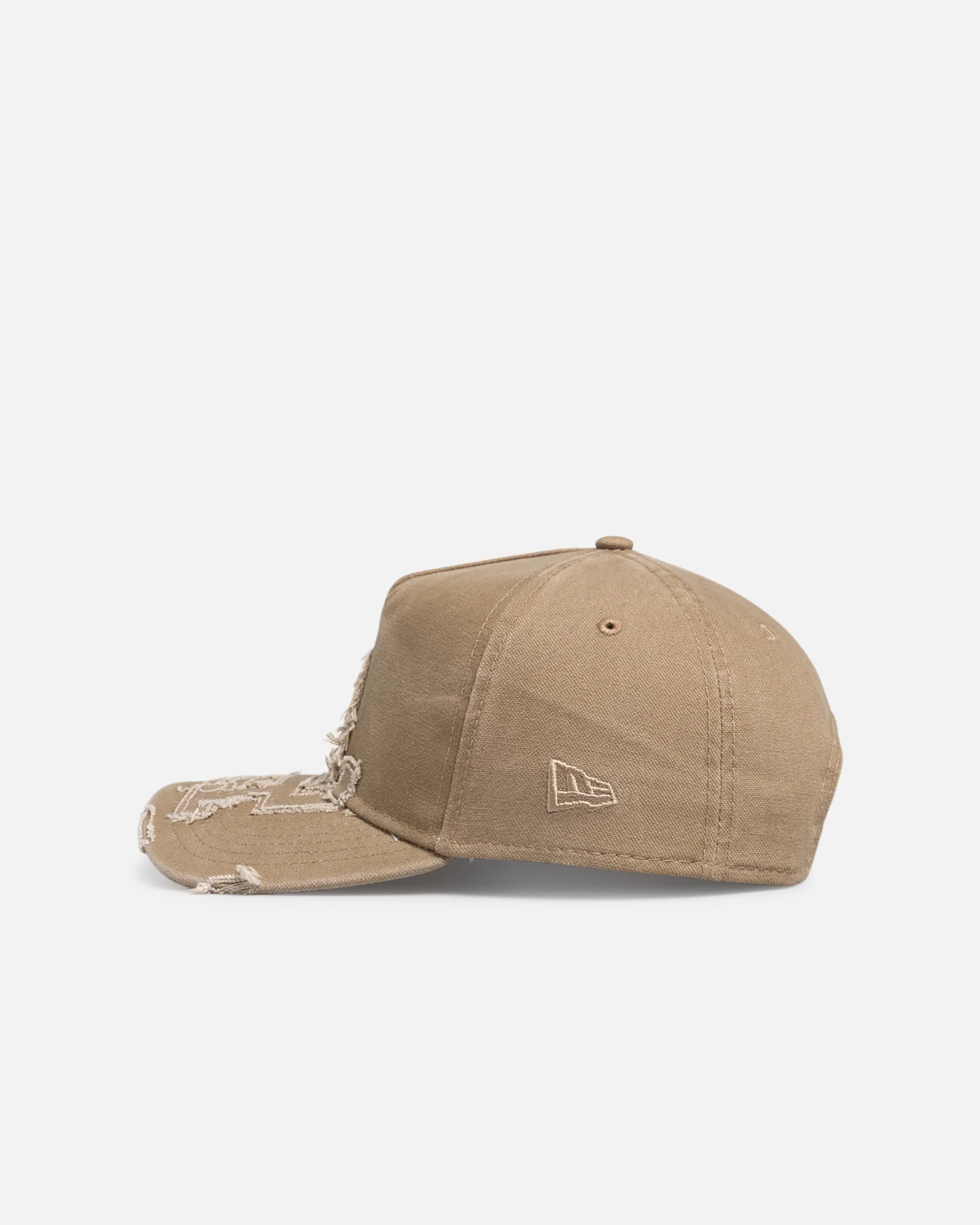 New Era Los Angeles Dodgers 'Applique Distressed' 9FORTY A-Frame Snapback Khaki - Image 4