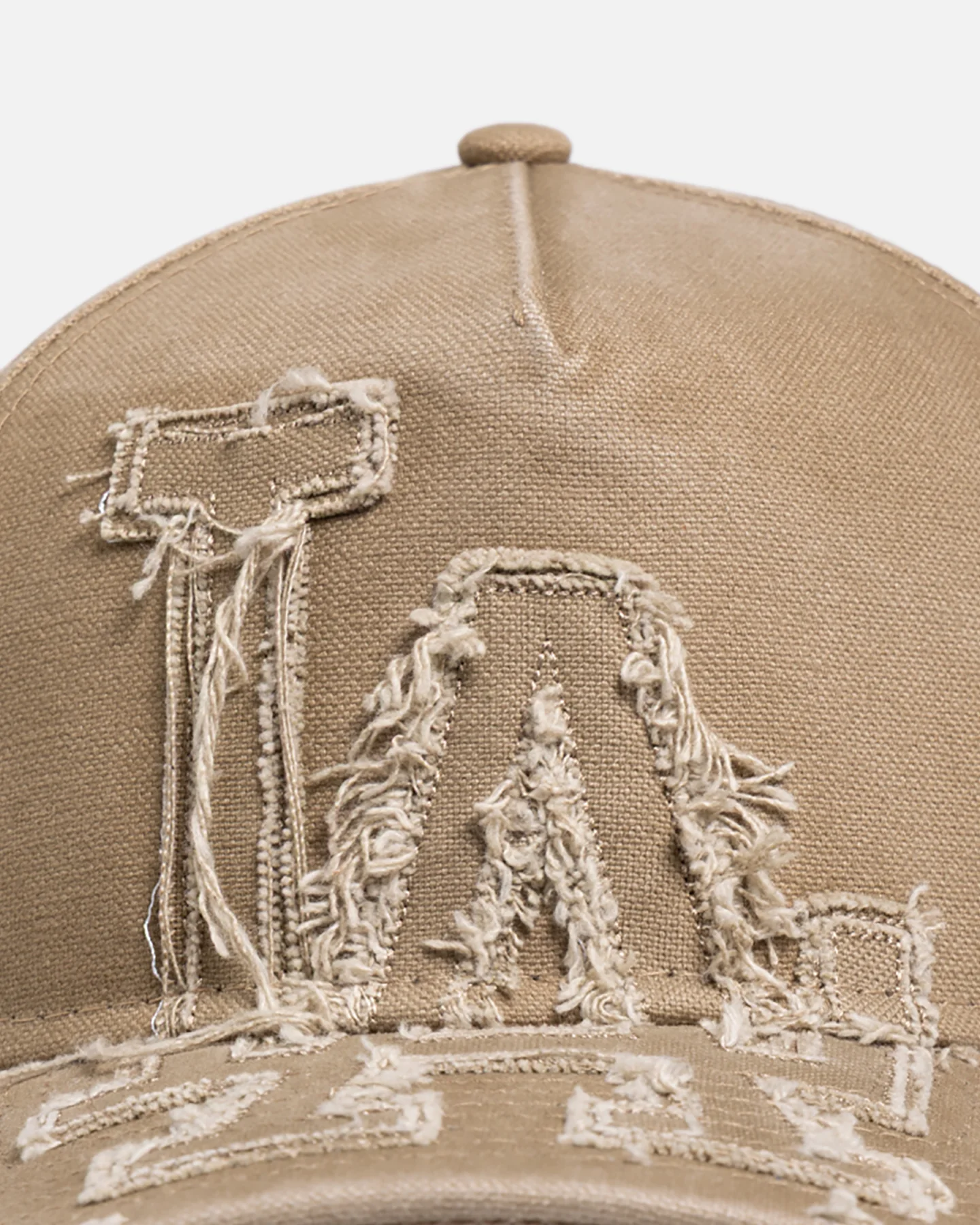 New Era Los Angeles Dodgers 'Applique Distressed' 9FORTY A-Frame Snapback Khaki - Image 5