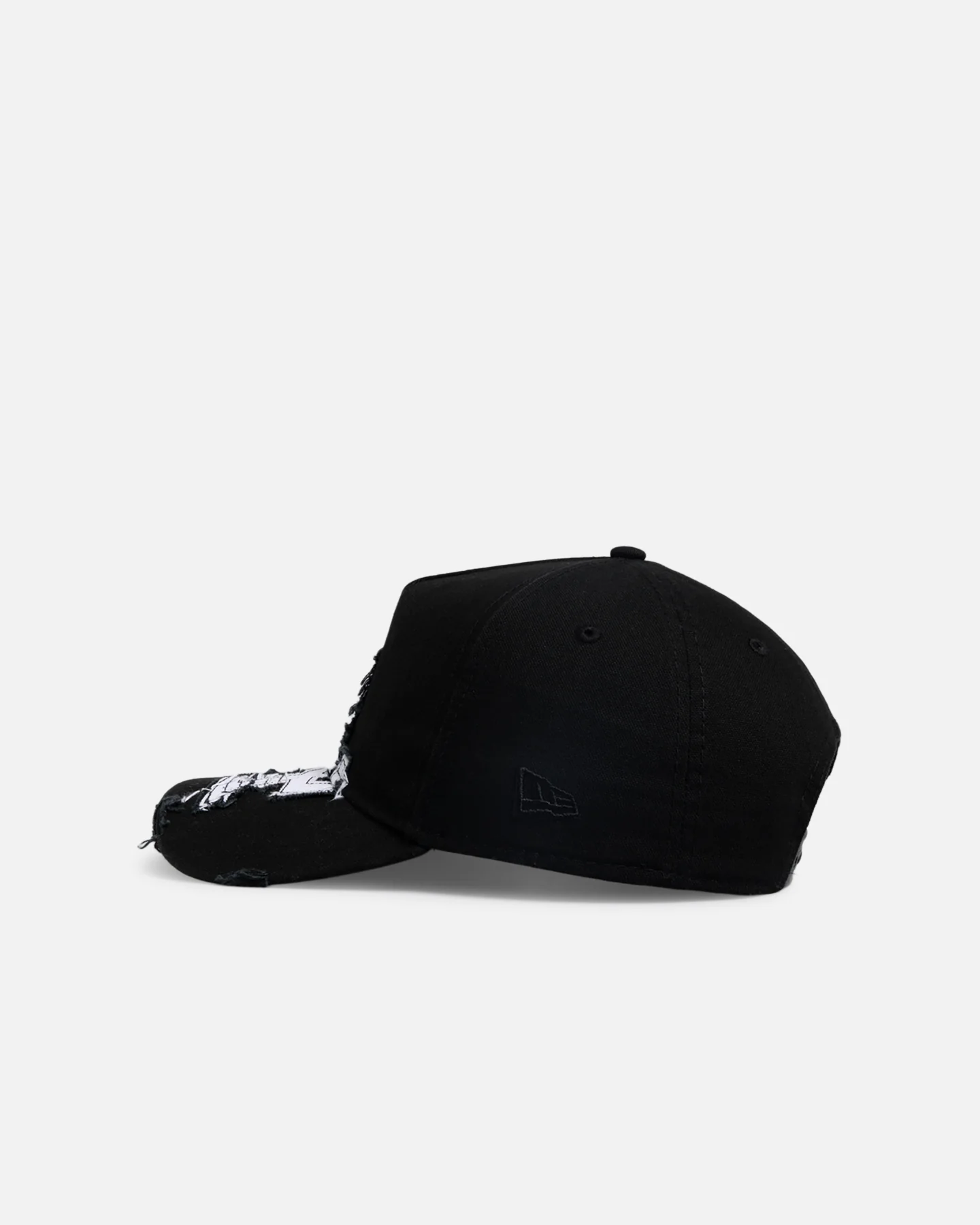 New Era Los Angeles Dodgers 'Applique Distressed' 9FORTY A-Frame Snapback Black/White - Image 4
