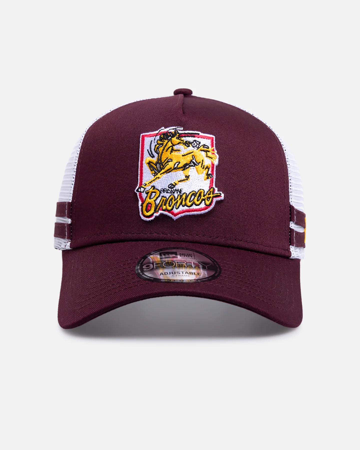 New Era Brisbane Broncos 'NRL 26 Retro Trucker' 9FORTY A-Frame Snapback Original Team Colours