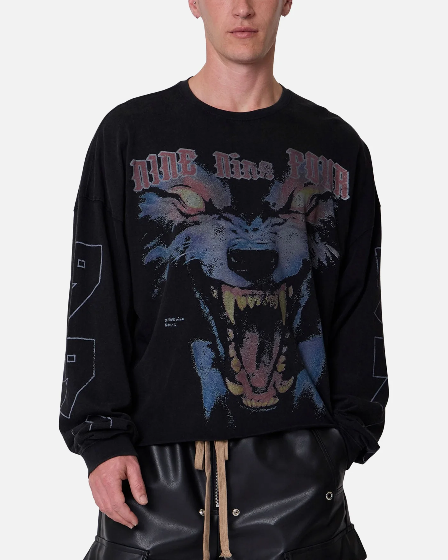 MNML 994 Wolf Long Sleeve T-Shirt Black - Image 3