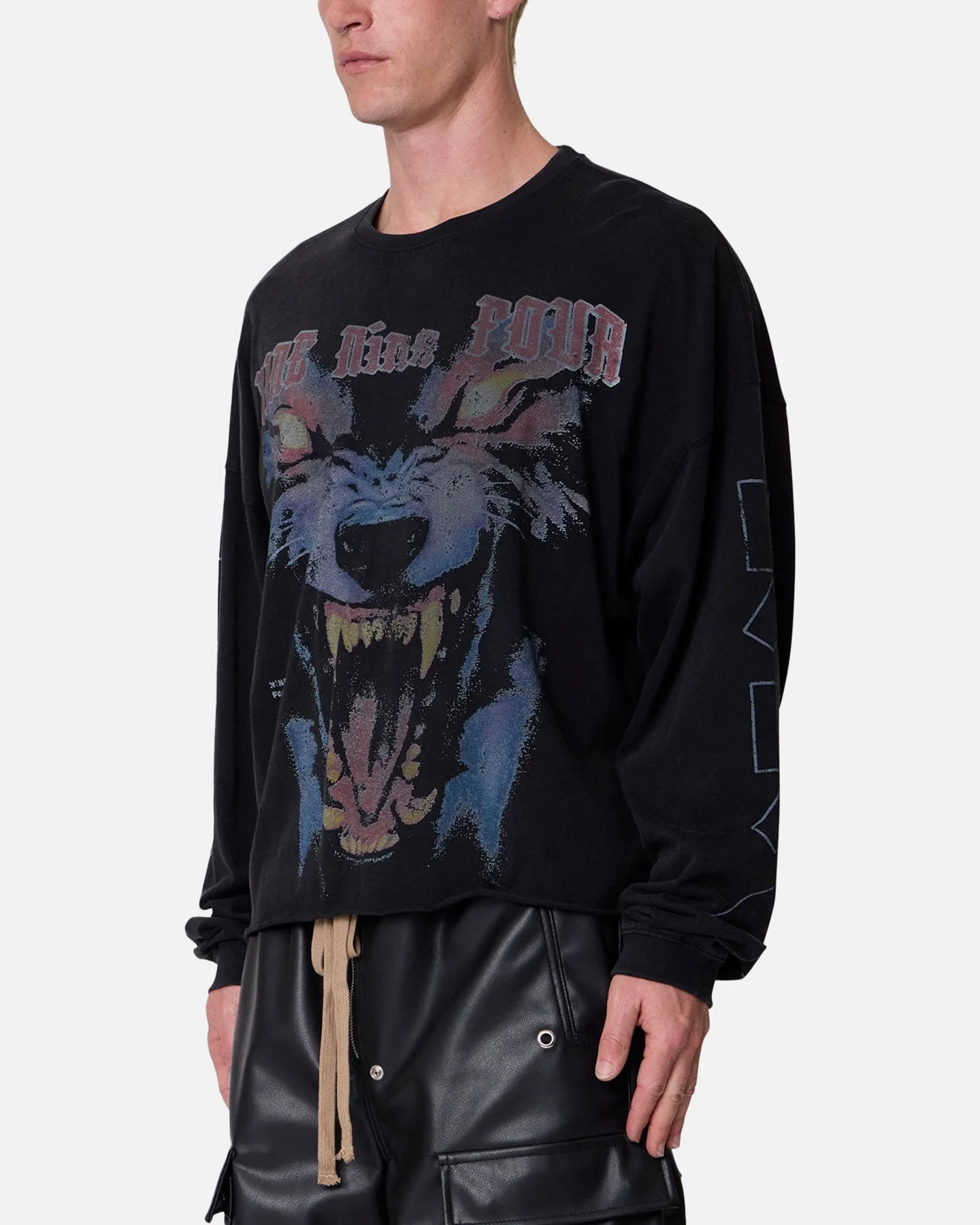 MNML 994 Wolf Long Sleeve T-Shirt Black - Image 4
