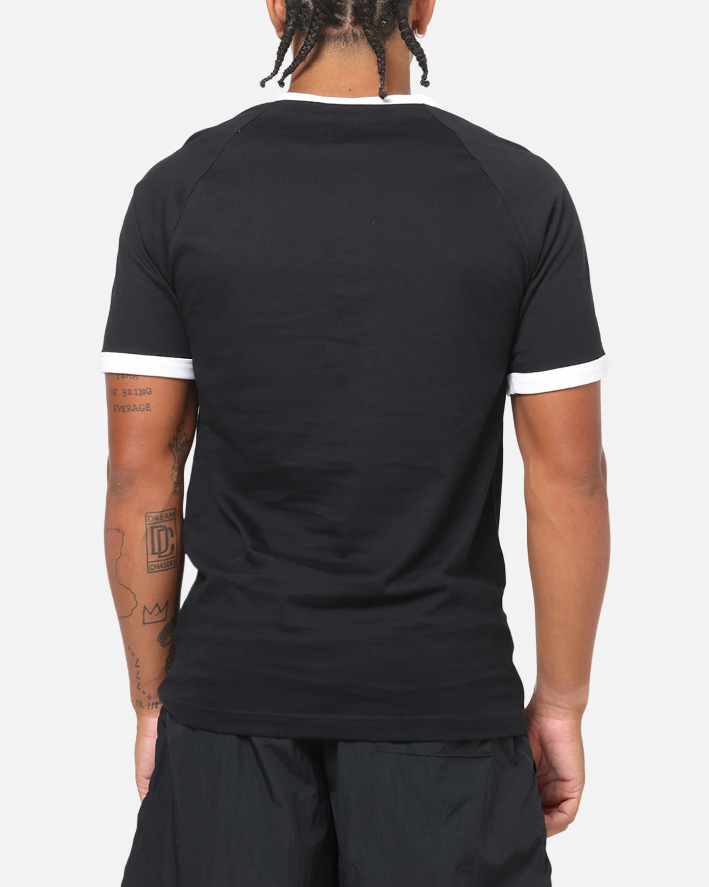 Adidas 3-Stripes Ringer T-Shirt Black - Image 3