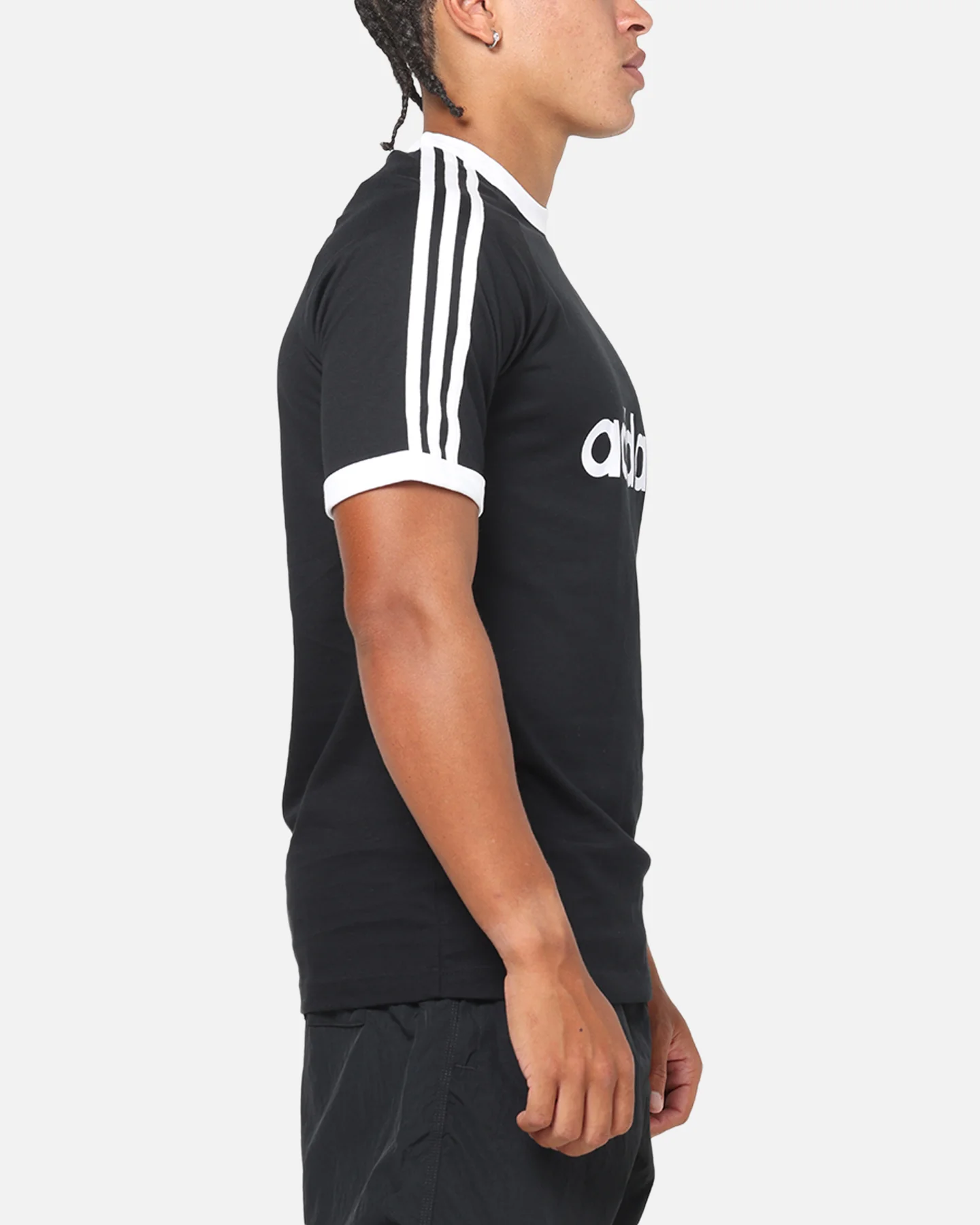Adidas 3-Stripes Ringer T-Shirt Black - Image 4