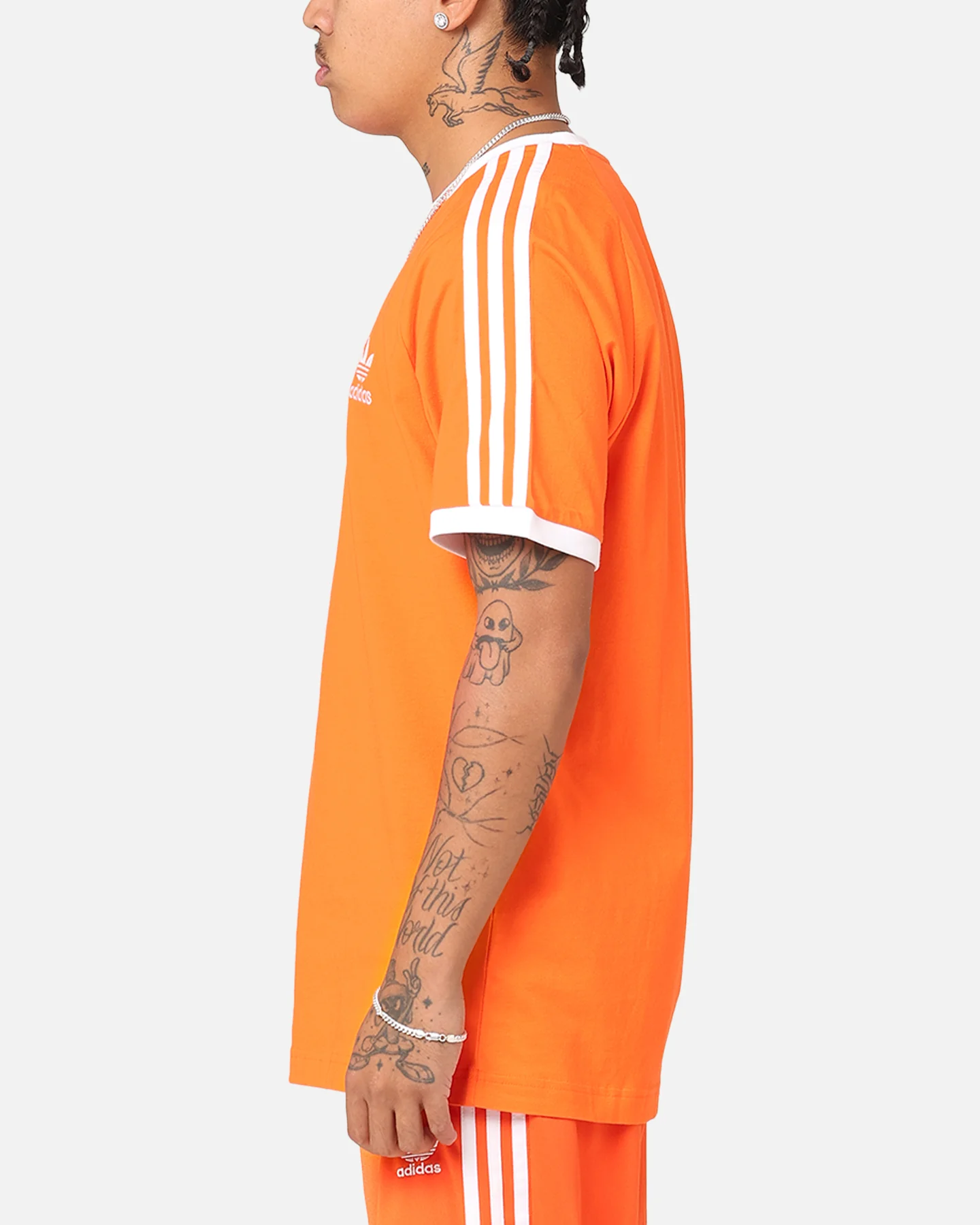Adidas 3-Stripes T-Shirt Orange - Image 6