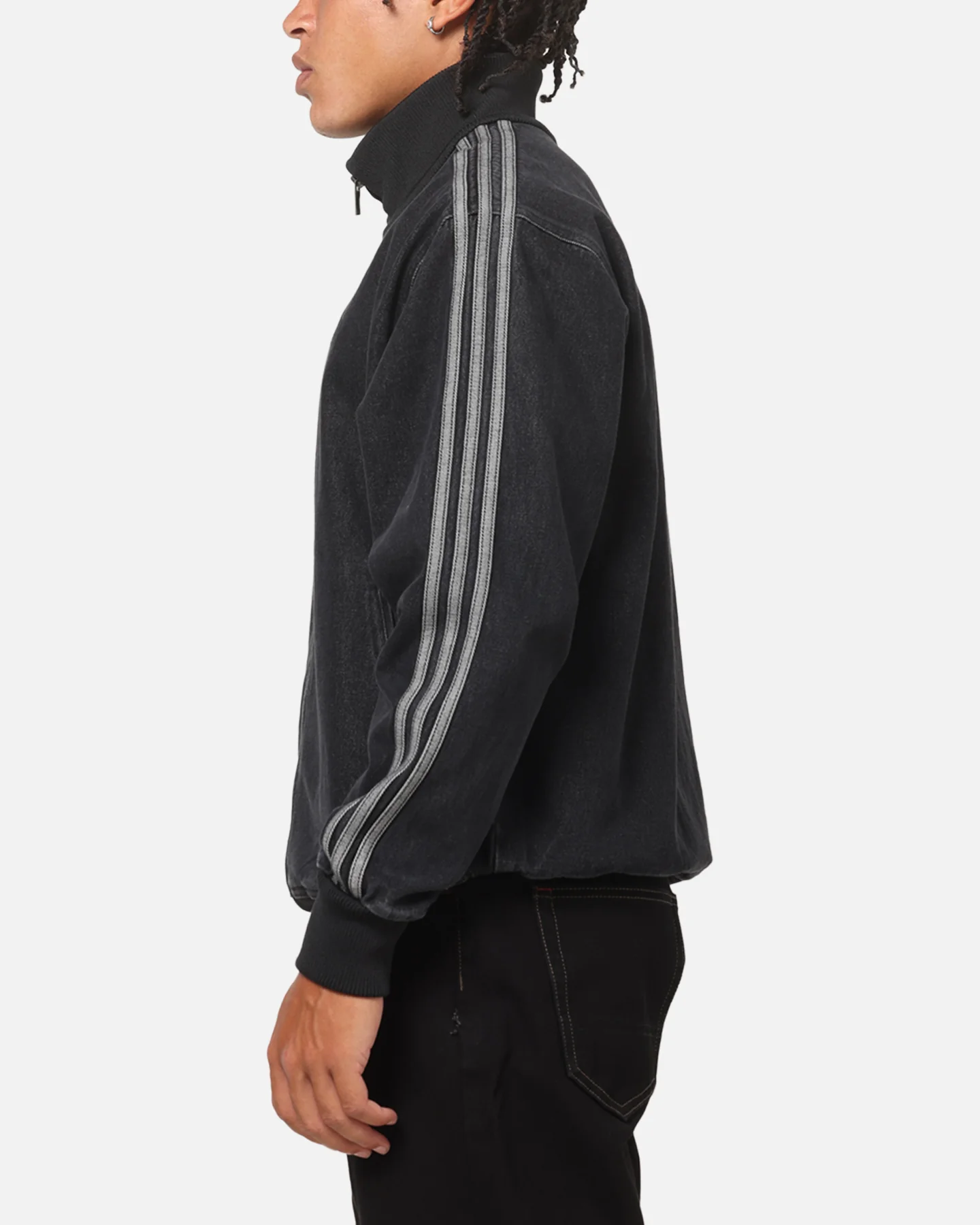 Adidas Adicolor Denim Firebird Track Top Black Denim - Image 5