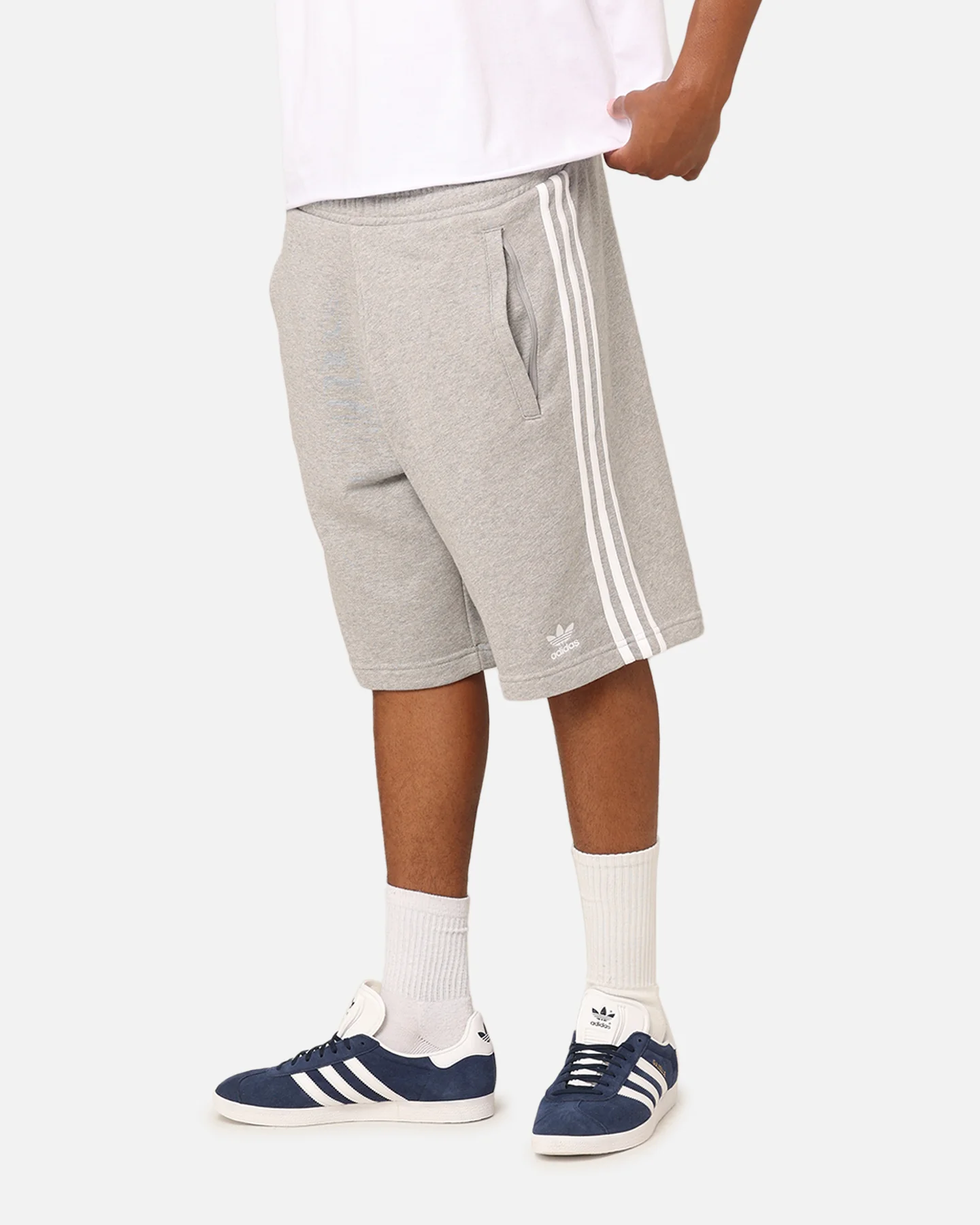Adidas Adicolour Classics 3-Stripe Sweat Shorts Mint Grey - Image 6