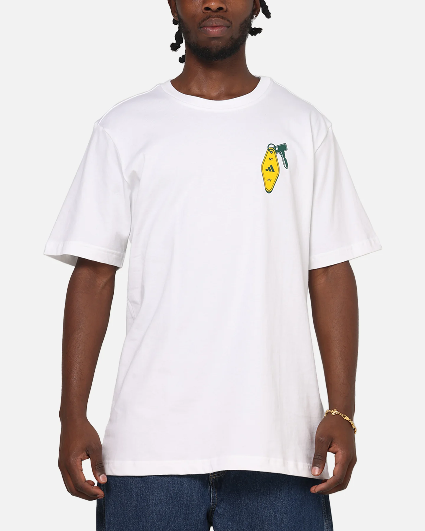 Adidas Chip In NYC Graphic T-Shirt White - Image 2