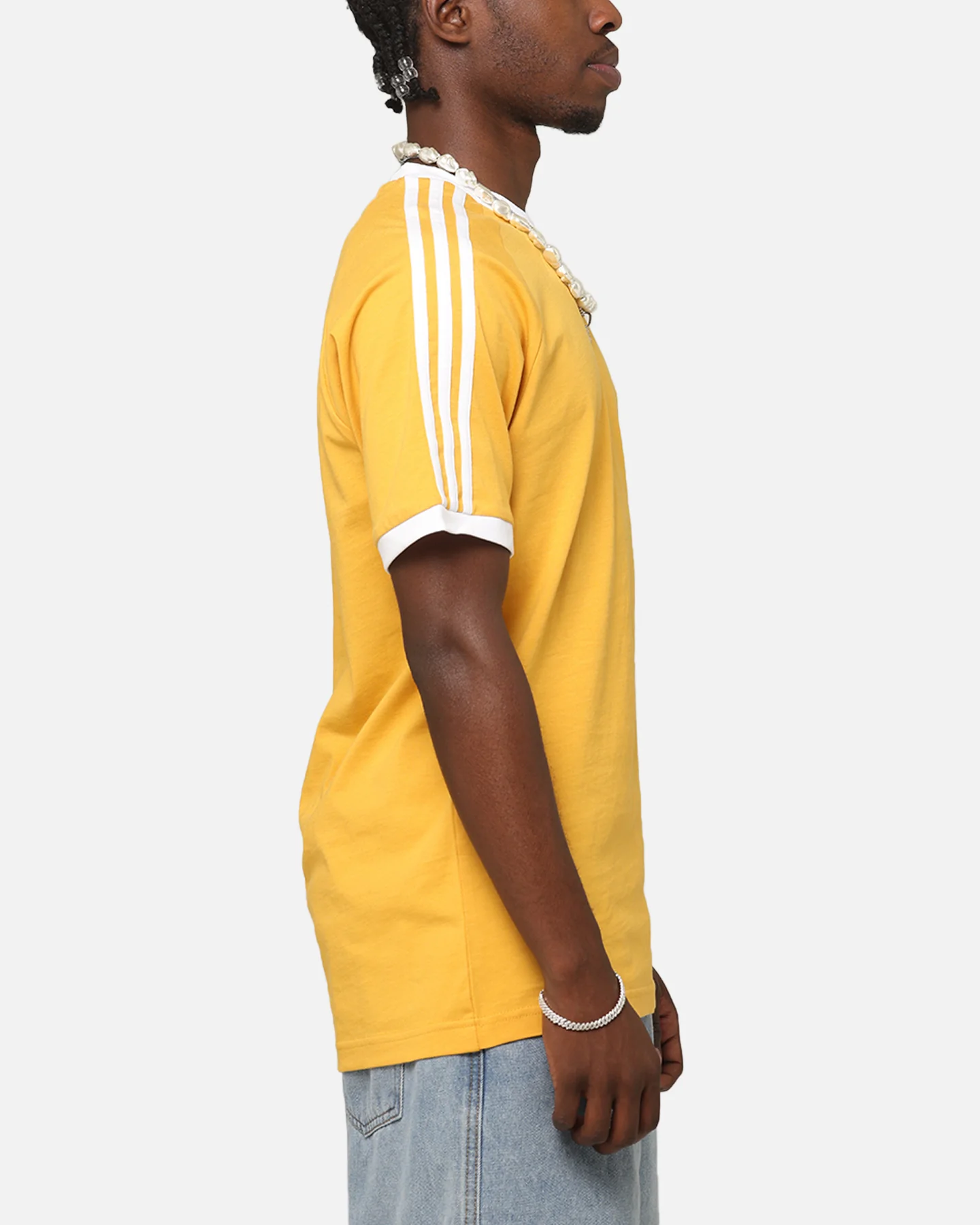 Adidas Classics 3-Stripes T-Shirt Yellow - Image 4